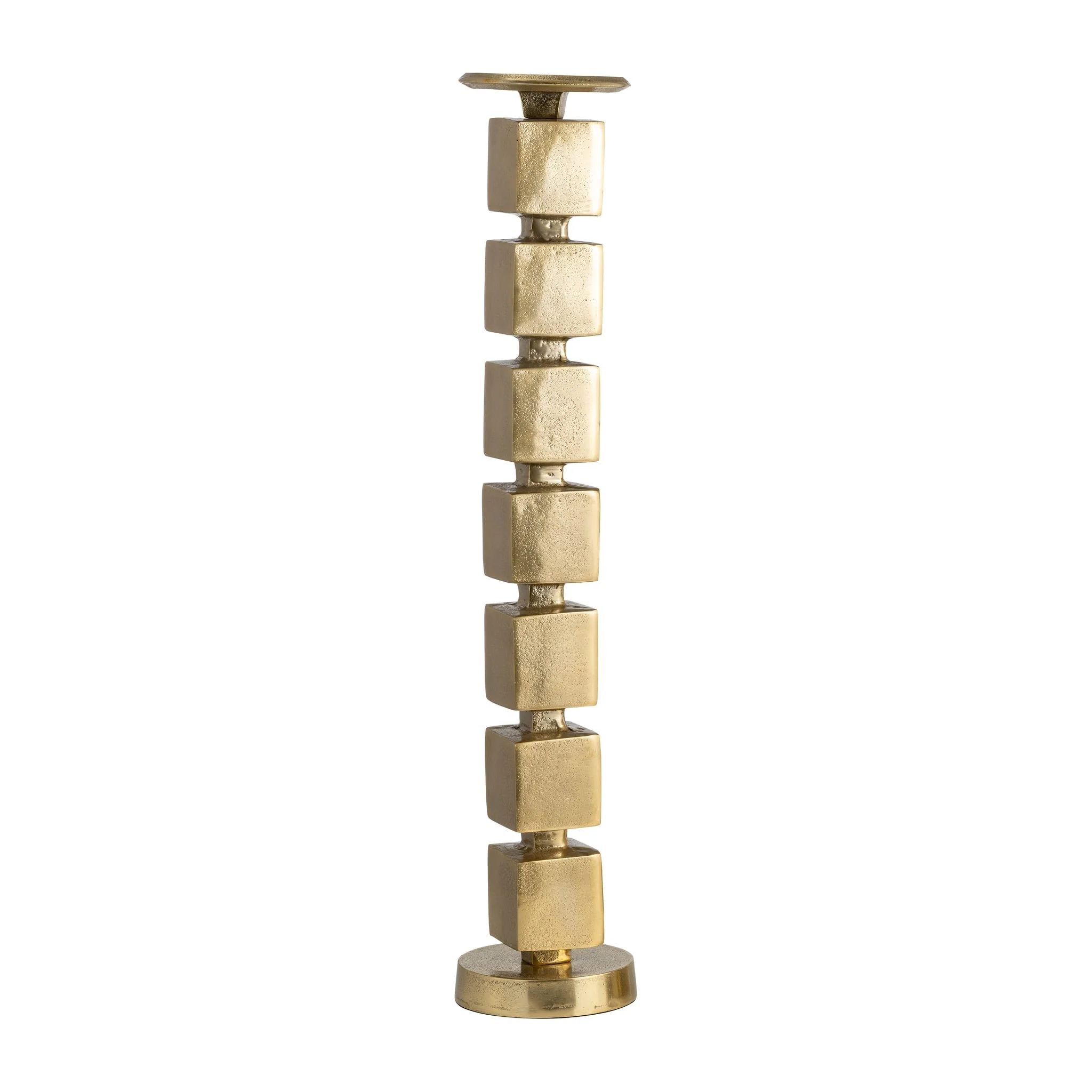 Metal, 24" Stacked Cubes Candleholder, Gold - Image 2