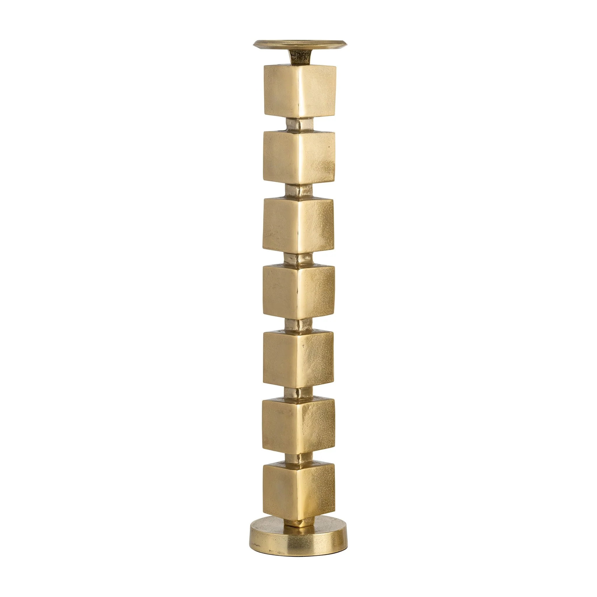 Metal, 24" Stacked Cubes Candleholder, Gold - Image 3