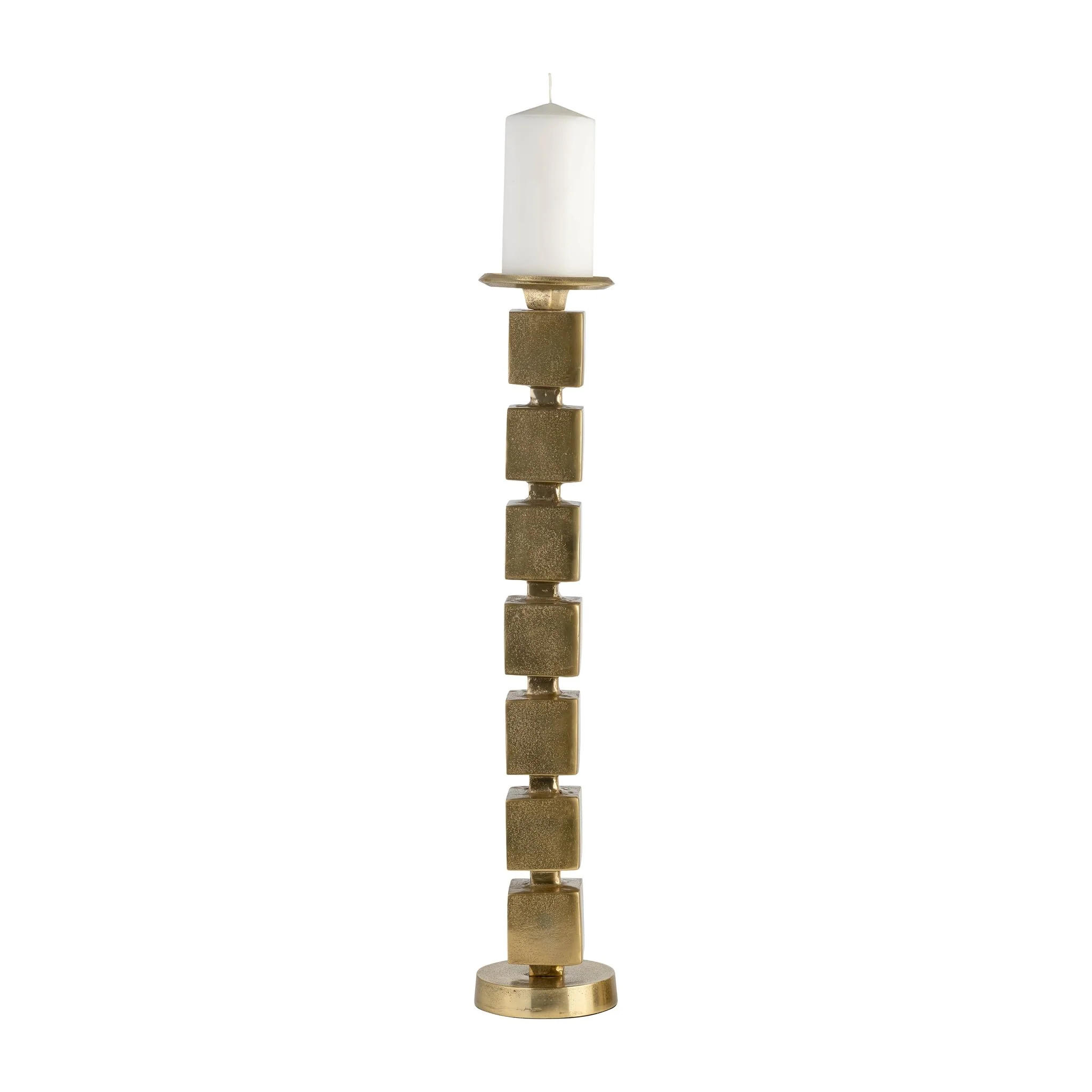 Metal, 24" Stacked Cubes Candleholder, Gold - Image 4