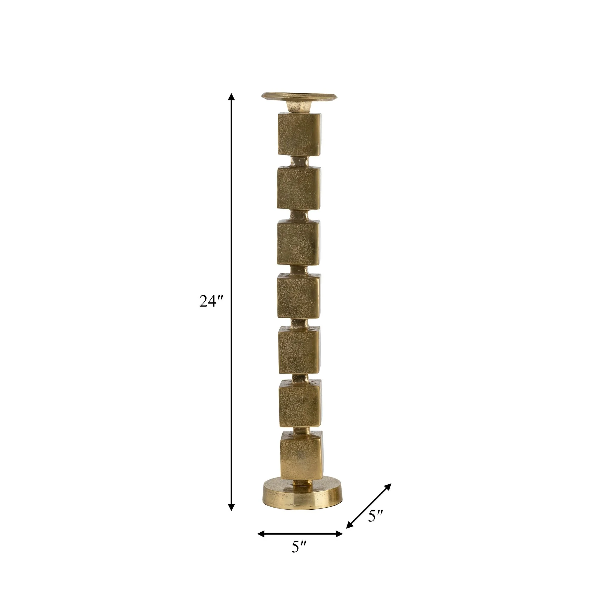 Metal, 24" Stacked Cubes Candleholder, Gold - Image 9