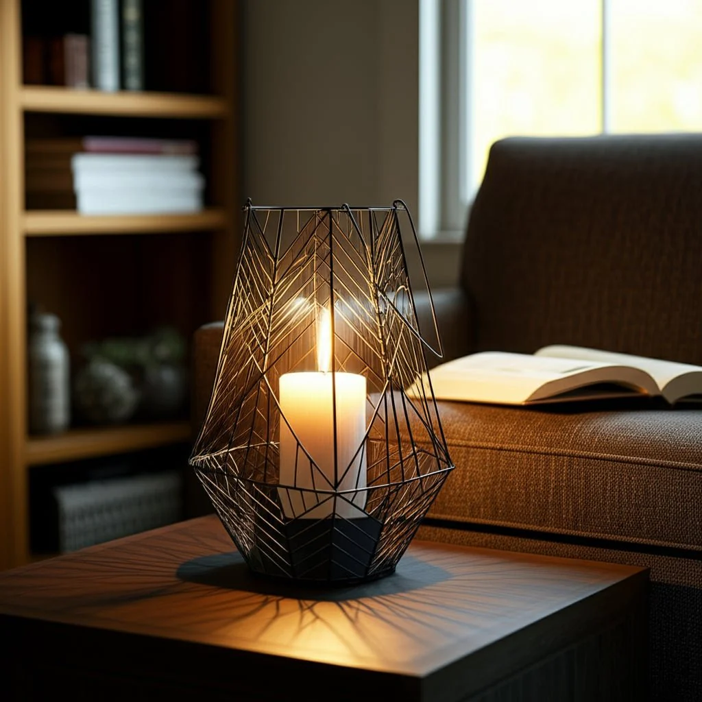 Metal 24" Wire Lantern, Black - Image 7