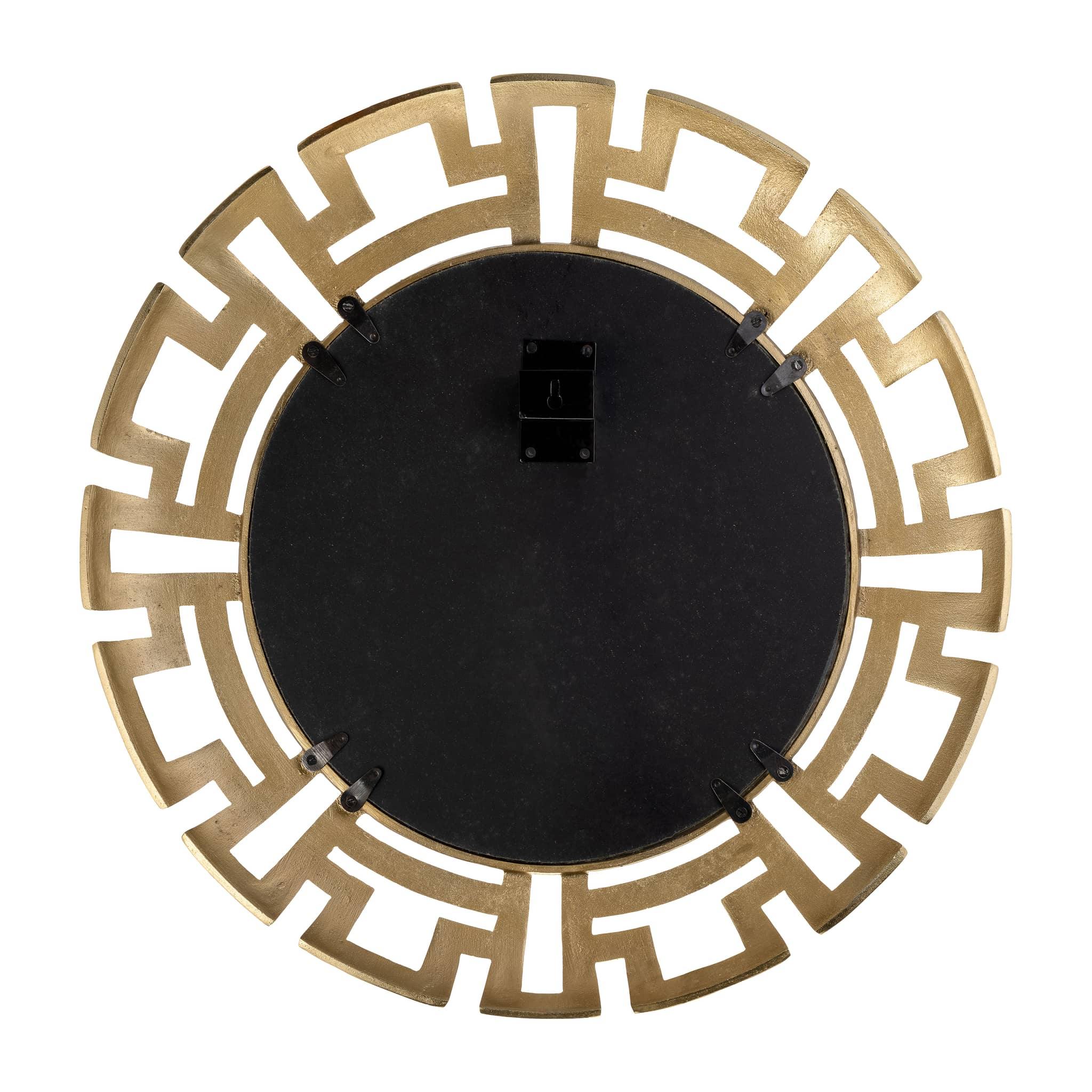 Metal, 24"d Tribal Round Mirror, Gold - Image 4