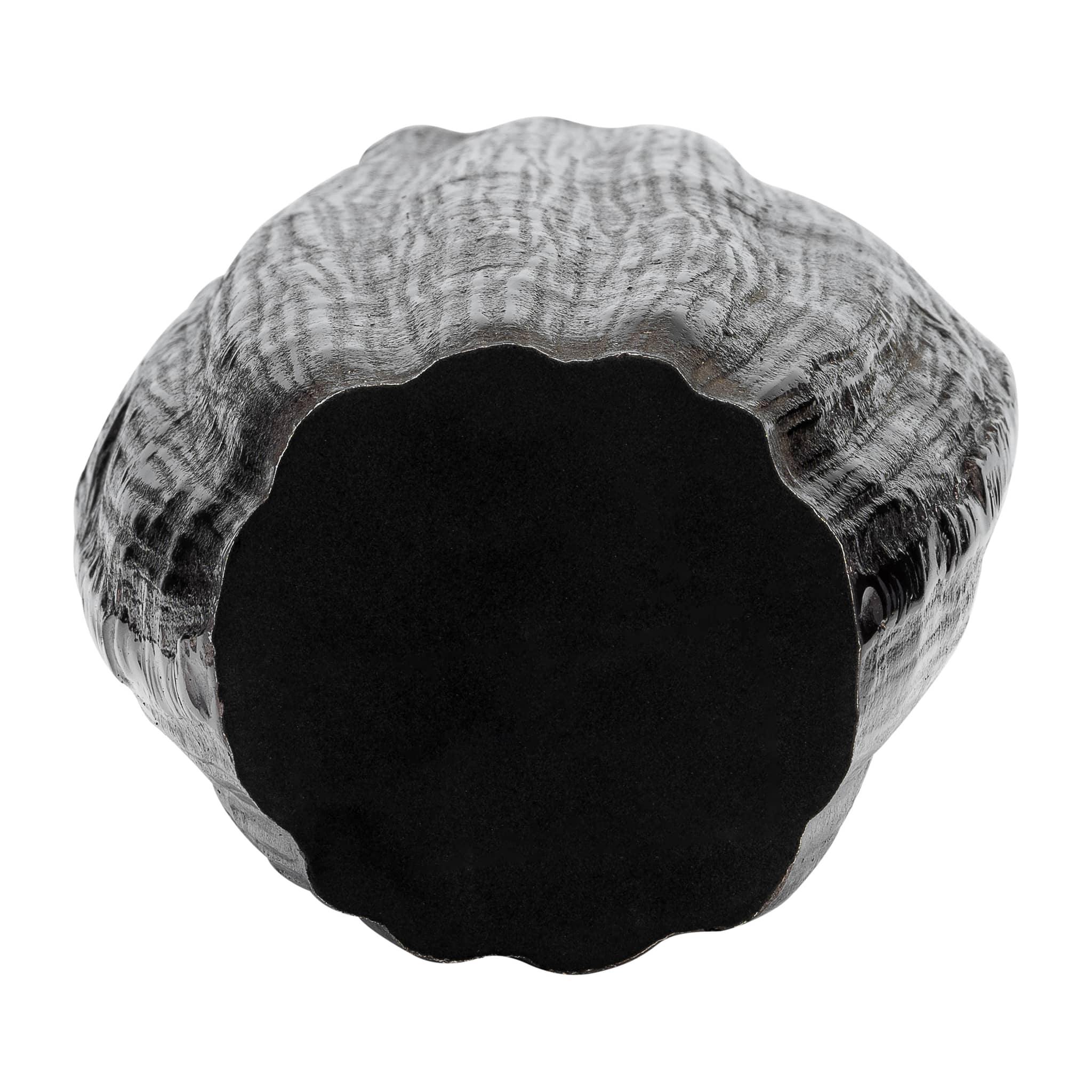 Metal, 24"h, Abstract Ridged Vase,blk Nickel - Image 7