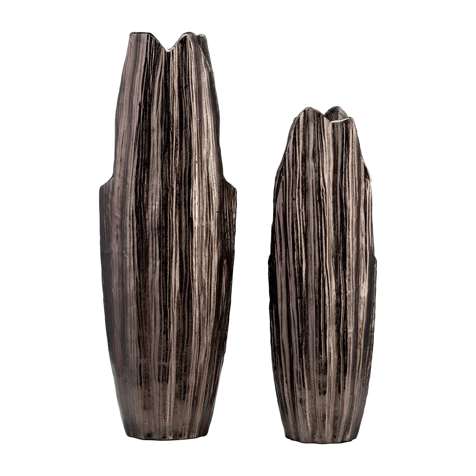 Metal, 24"h, Abstract Ridged Vase,blk Nickel - Image 8