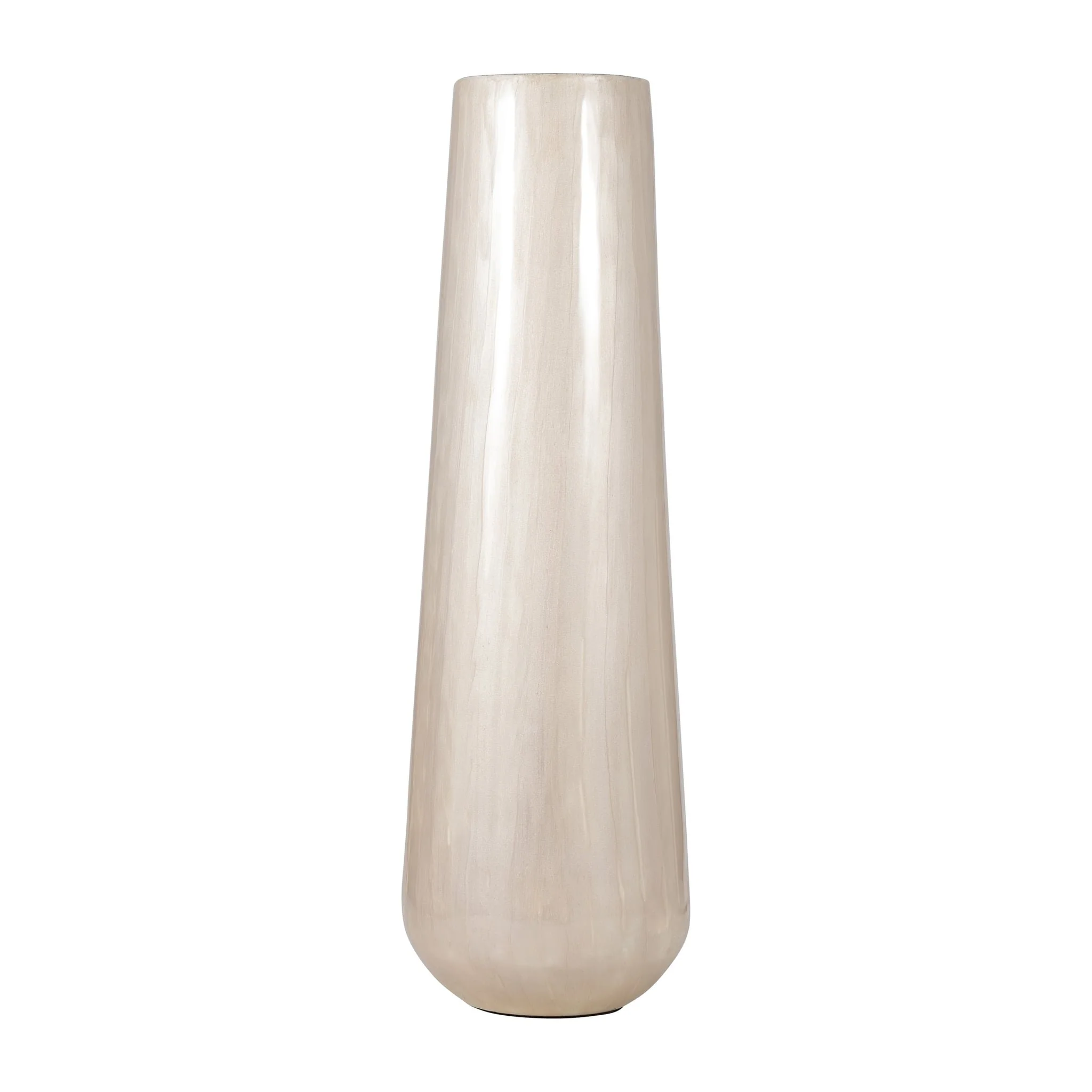Metal 24"h Alabastron Vase, Pearl White - Image 2