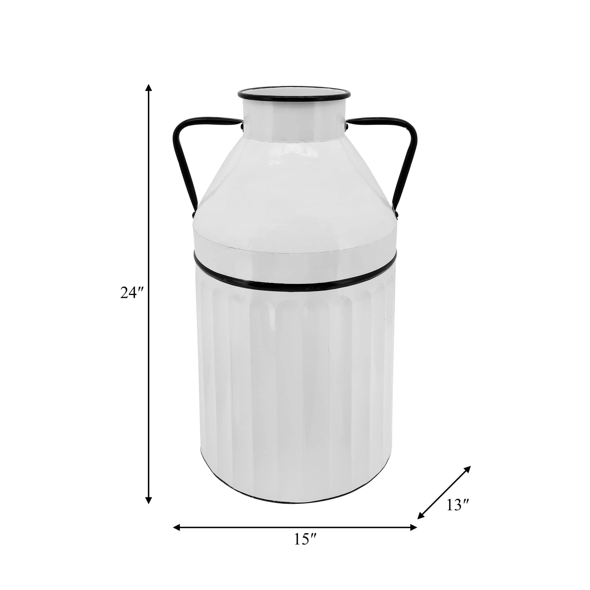 Metal 24"h Milk Bucket, White - Image 8