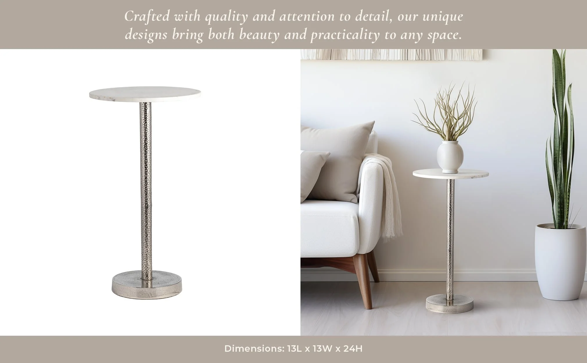 Metal, 24"h Round Drink Table - Flat Base, Silver - Image 10