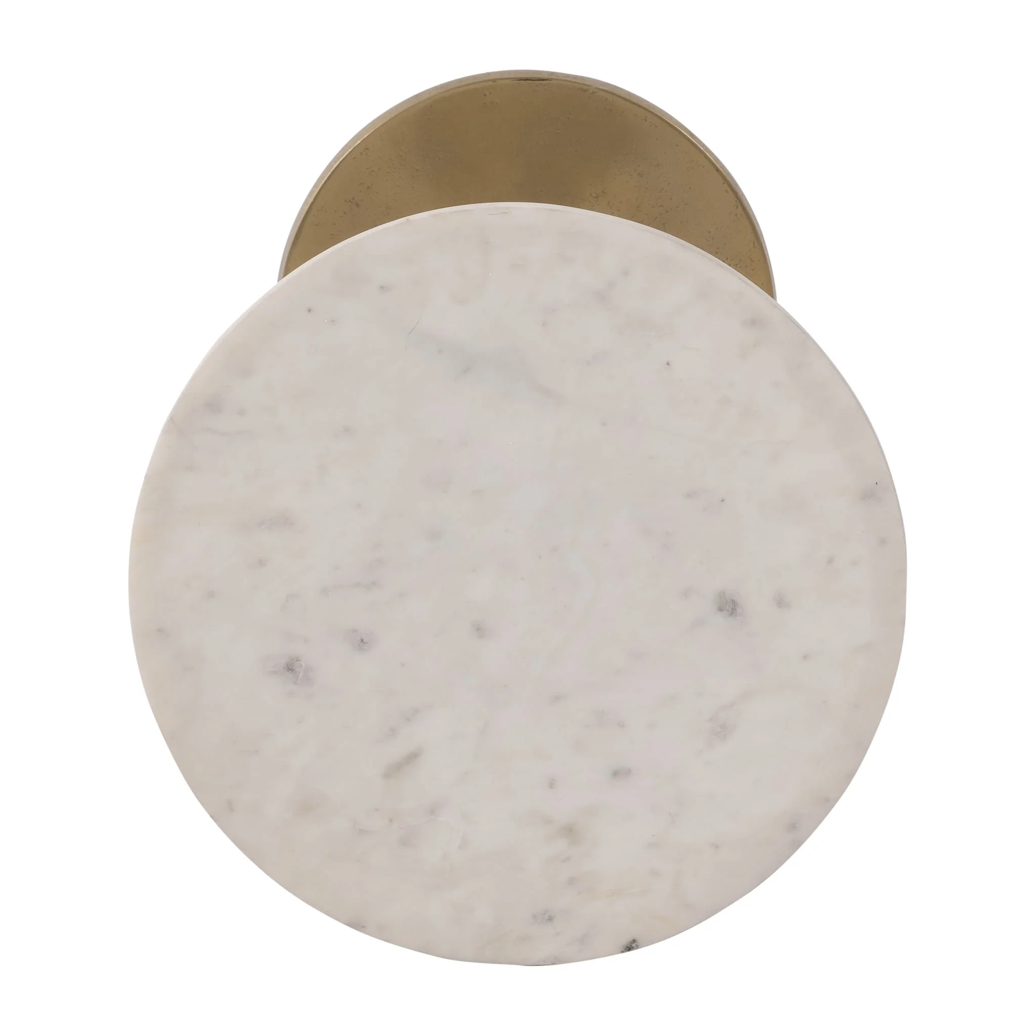 Metal, 24"h Round Drink Table, Gold/white - Image 5