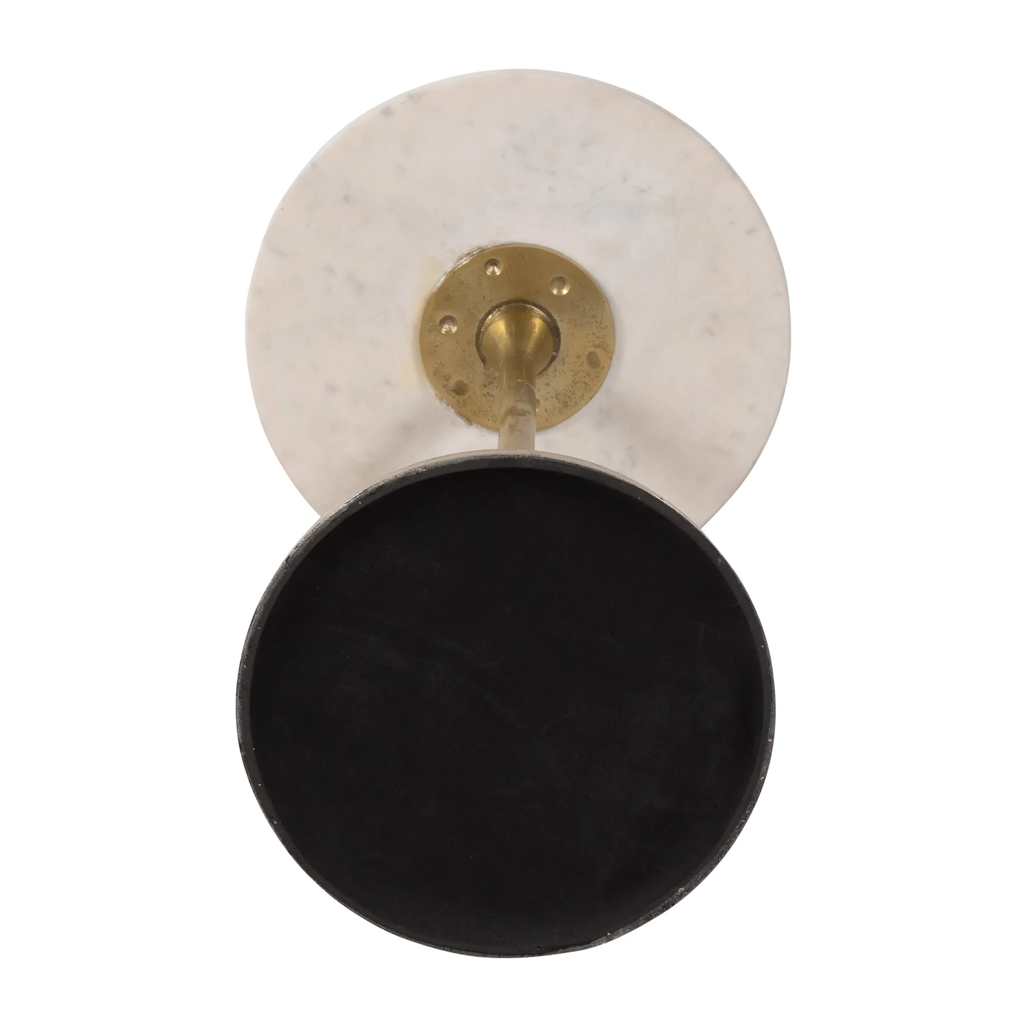 Metal, 24"h Round Drink Table, Gold/white - Image 6