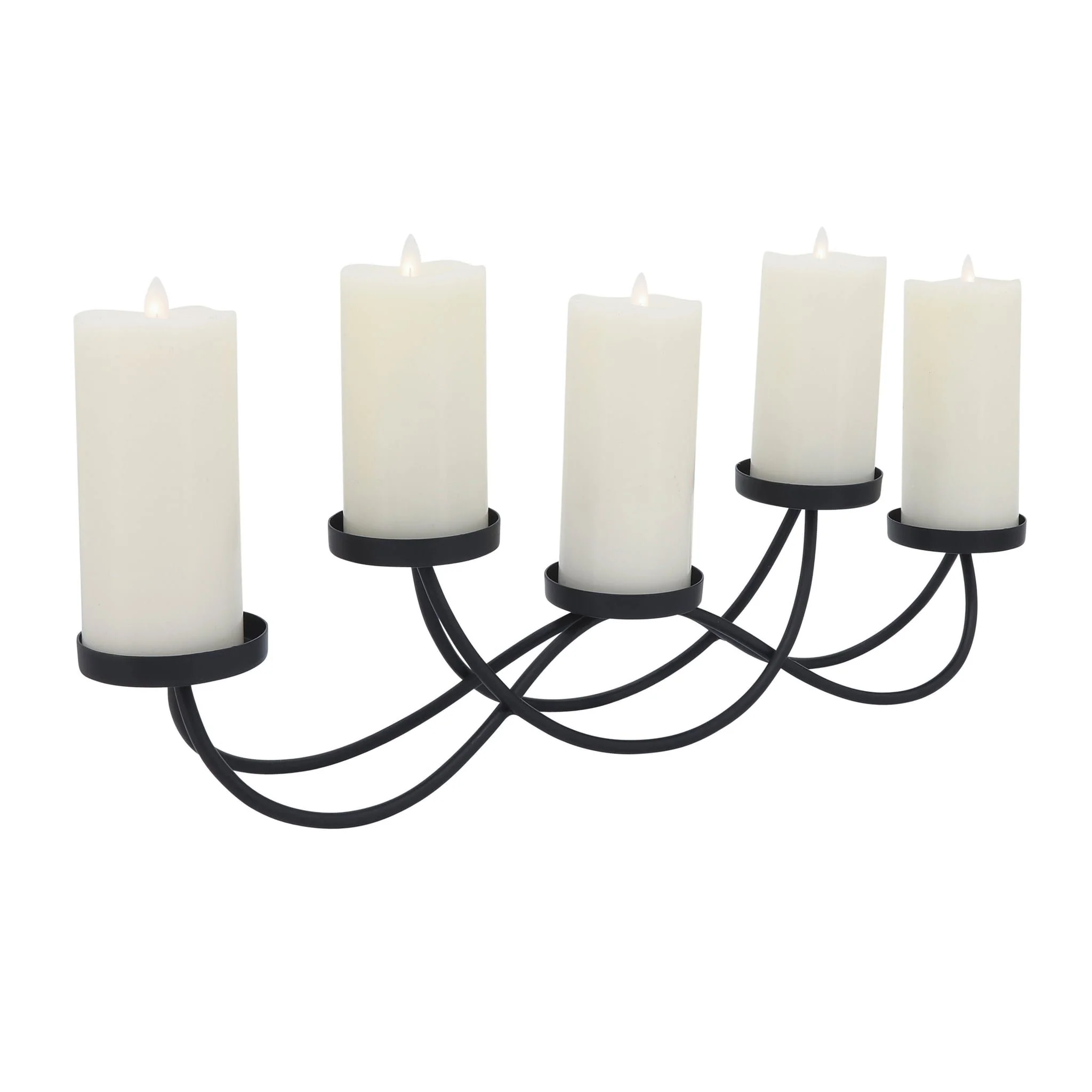 Metal, 24"l 5-pillar Holders, Black - Image 7
