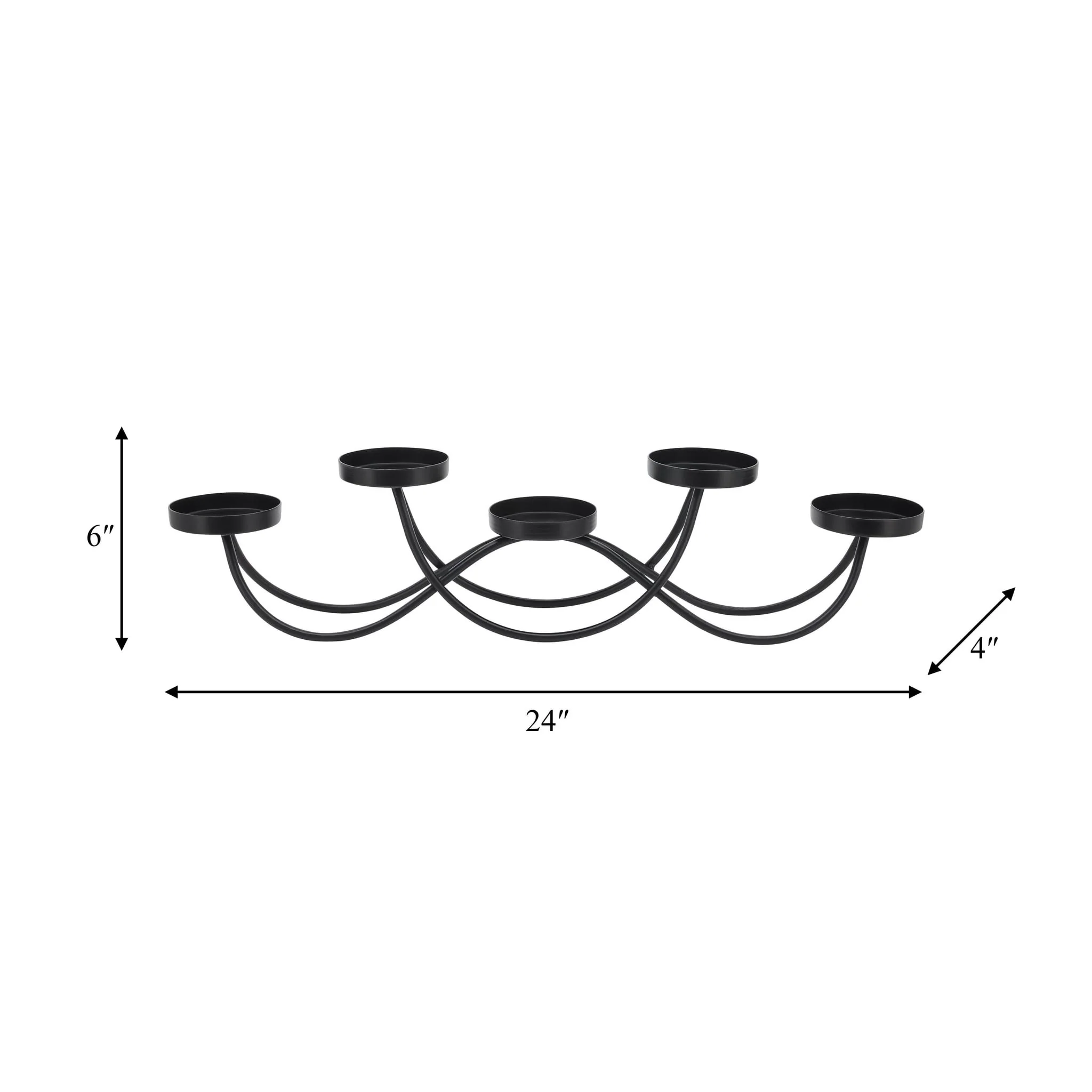 Metal, 24"l 5-pillar Holders, Black - Image 8
