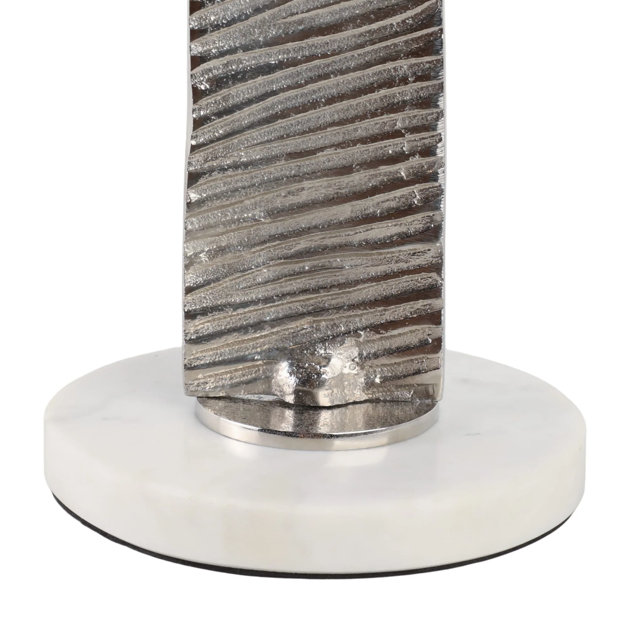 Metal,24"twisted Base Accent Table,white/silver Kd - Image 5