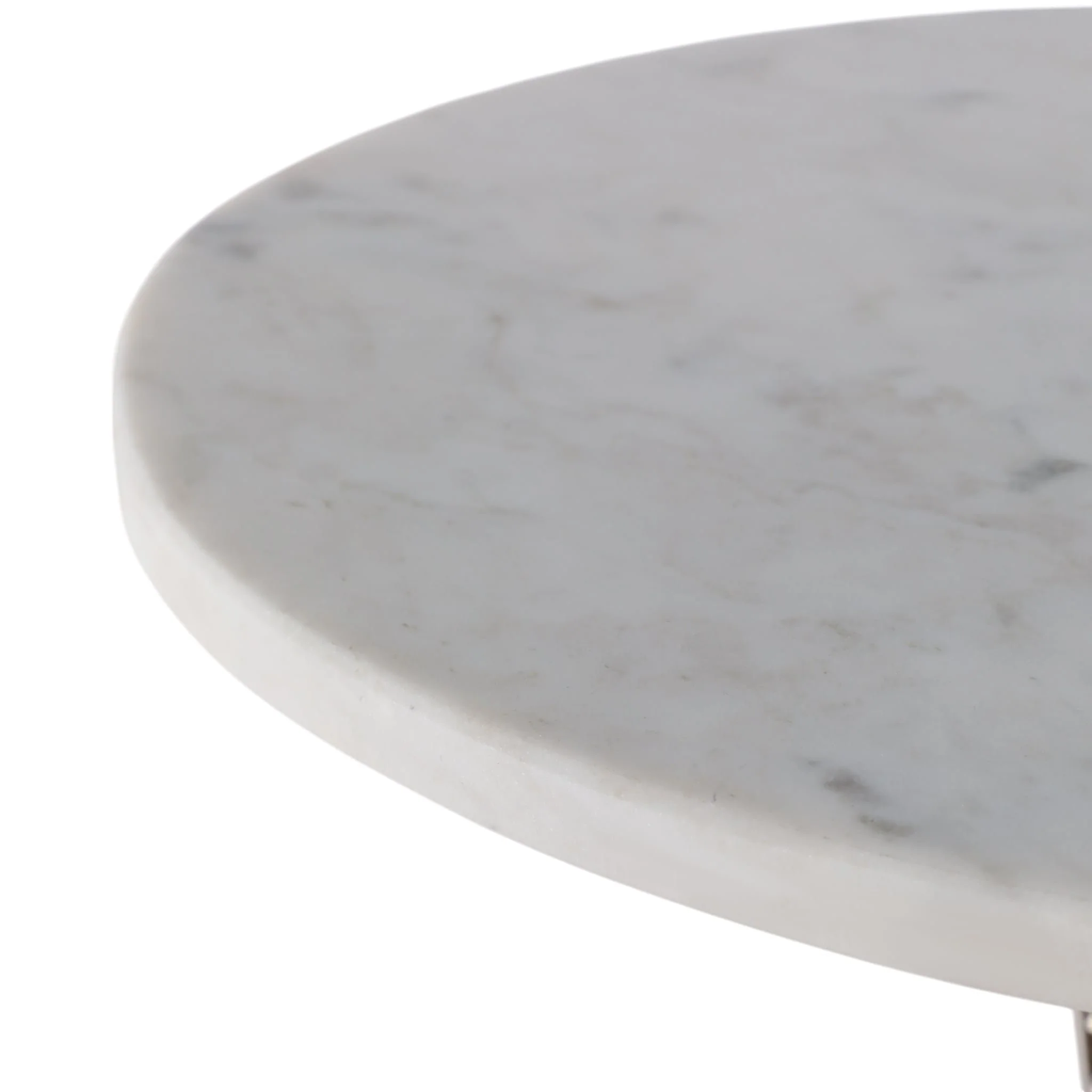 Metal,24"twisted Base Accent Table,white/silver Kd - Image 6