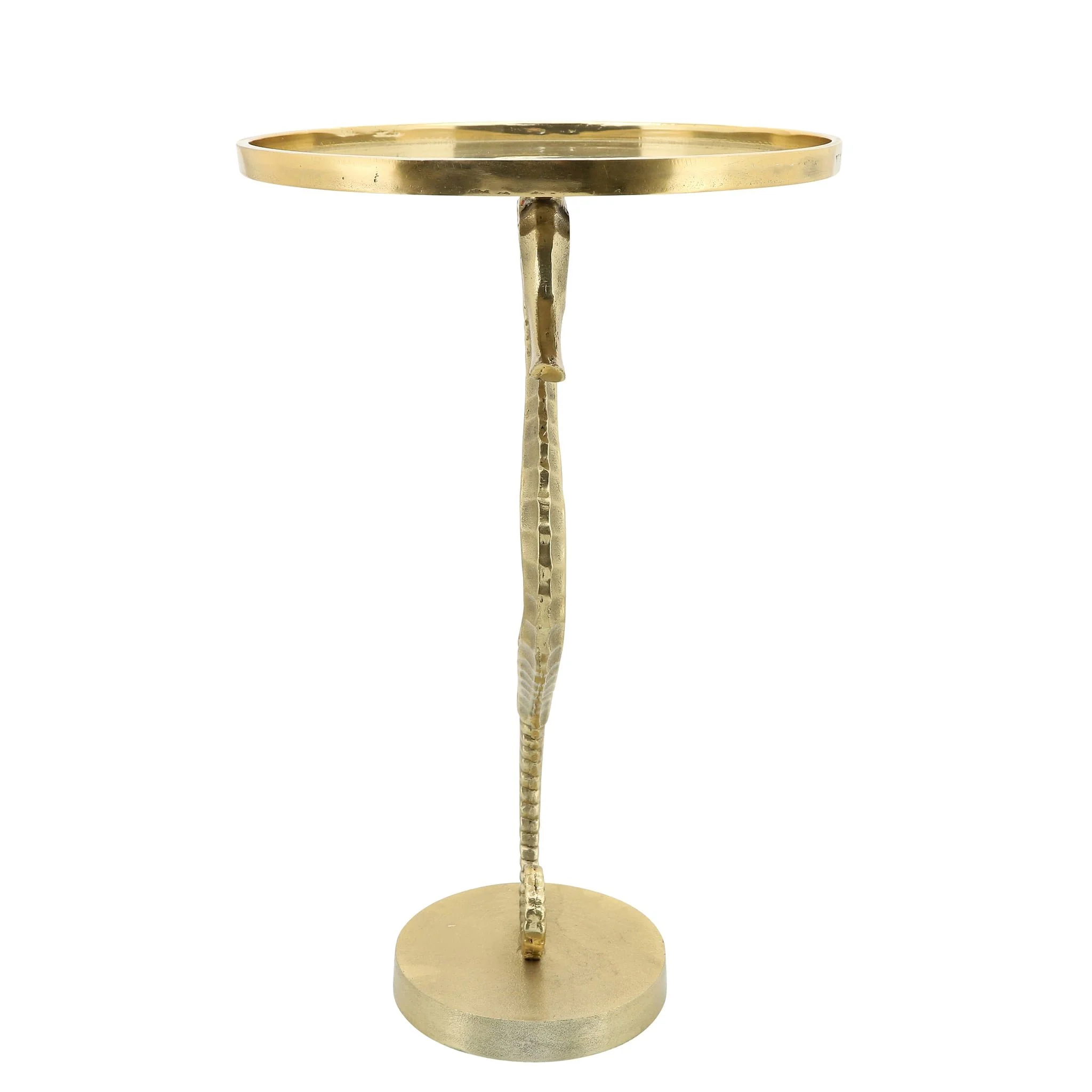 Metal, 25" Seahorse Side Table, Gold Kd - Image 2