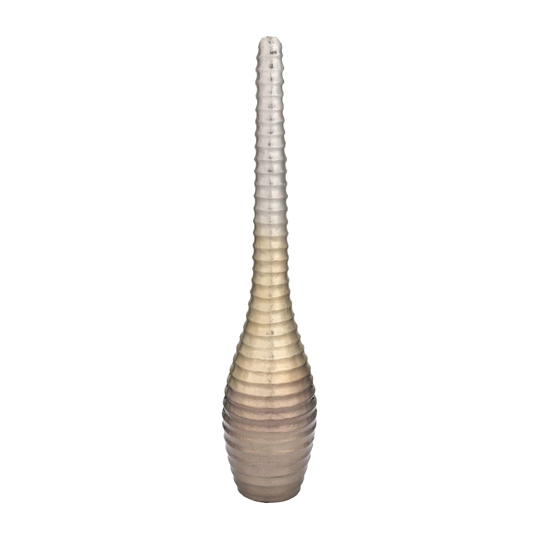 Metal,26",shell Elongated Vase,gold - Image 4