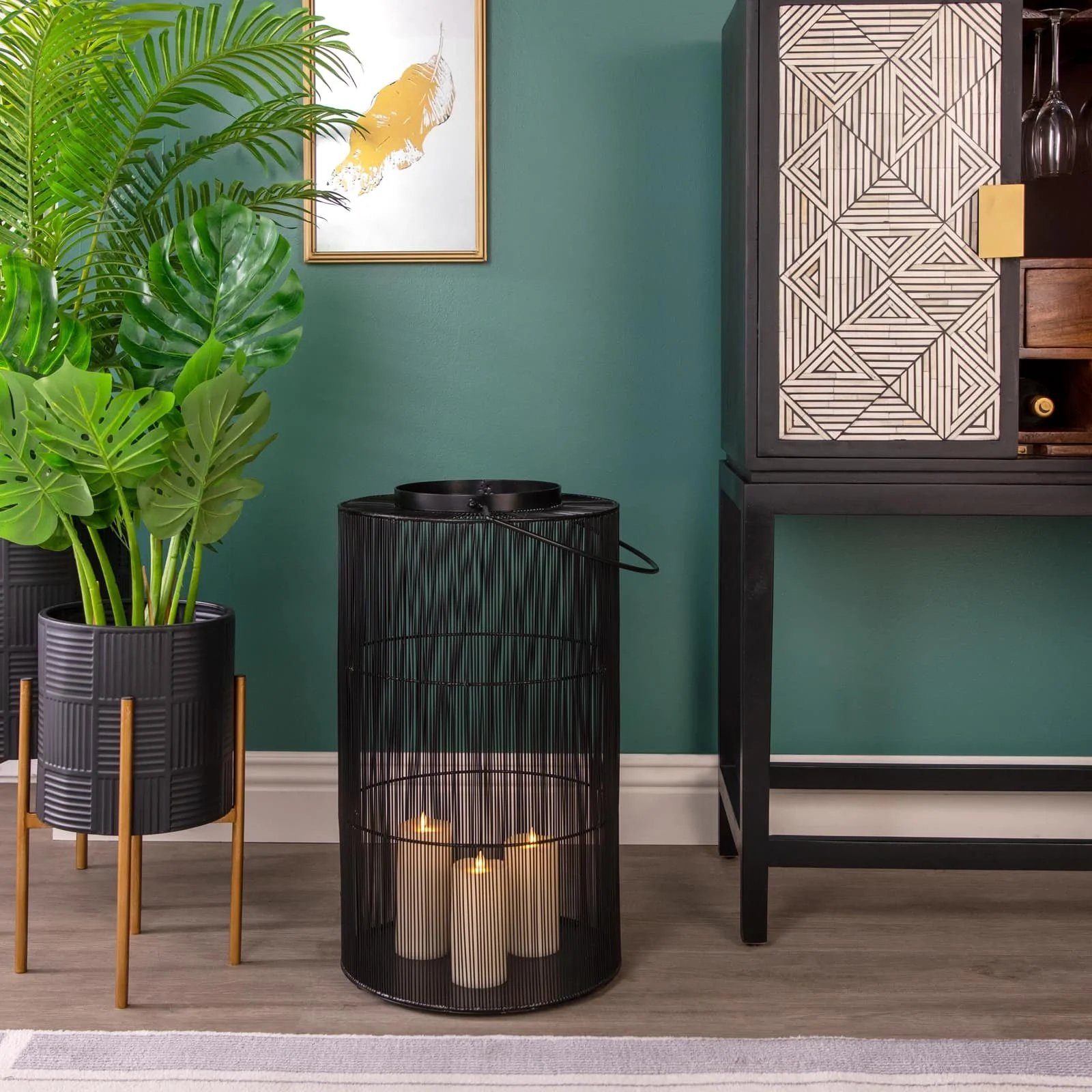Metal 26" Wire Lantern, Black - Image 11