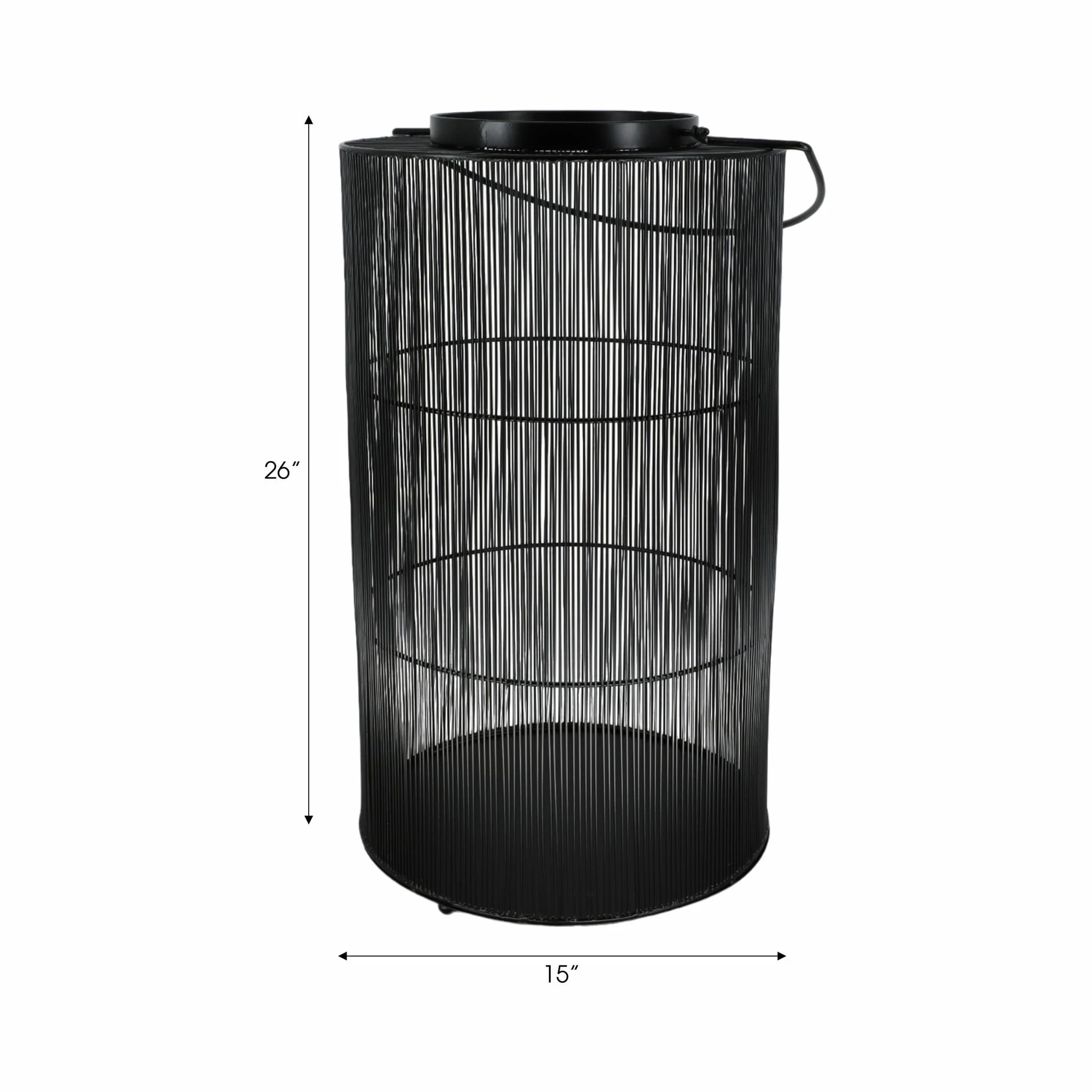 Metal 26" Wire Lantern, Black - Image 9
