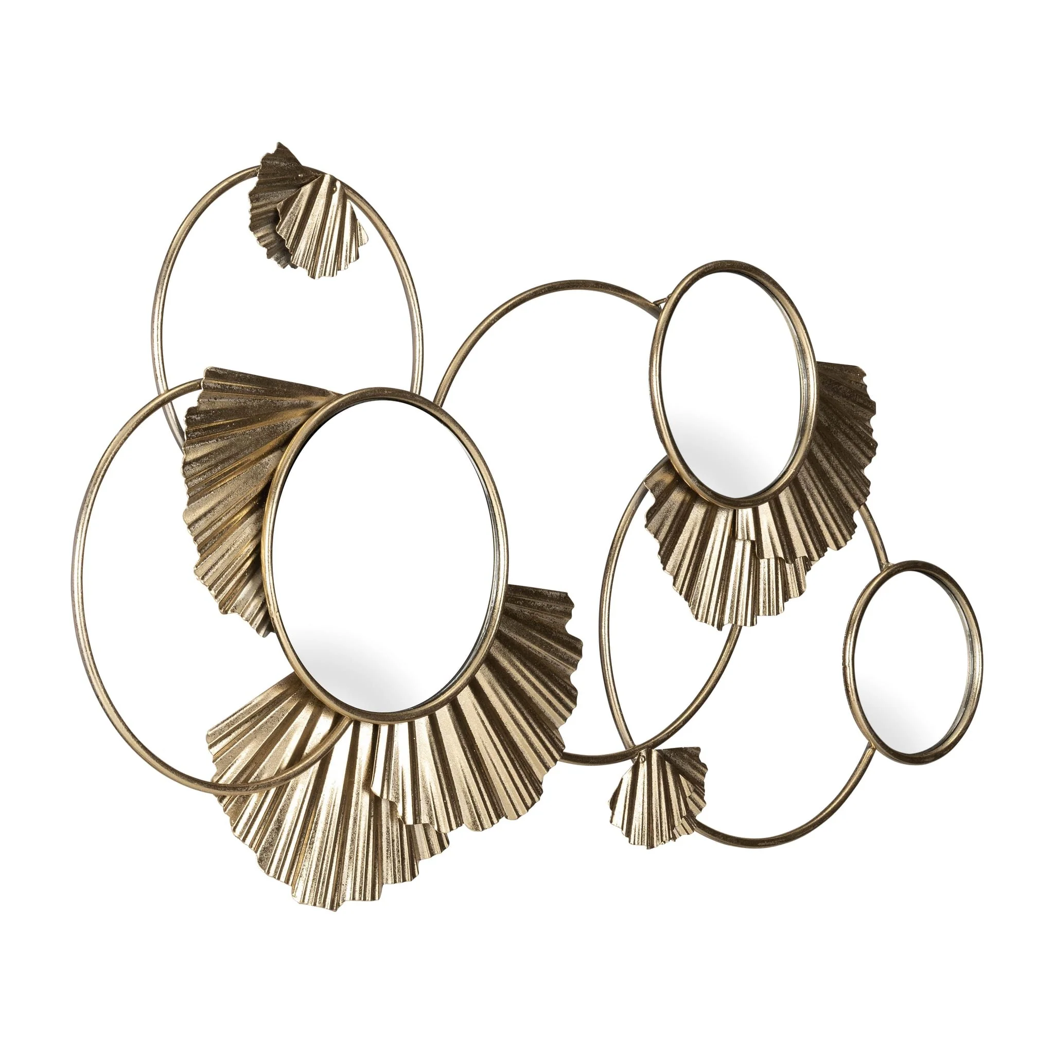 Metal, 27" Fan Loops Mirrored Wall Decor, Gold Wb - Image 2