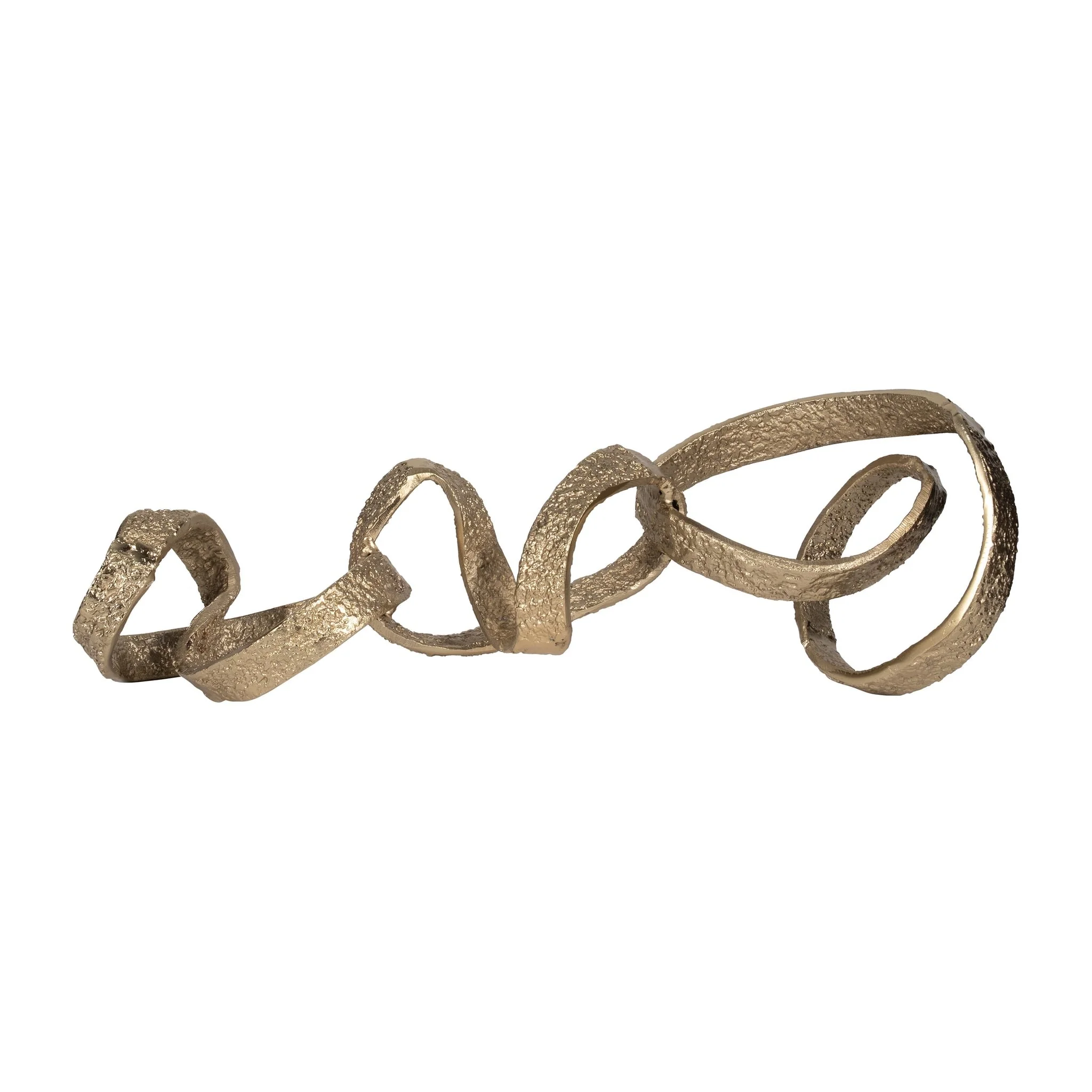 Metal, 27" Swirly Table Object, Gold - Image 7