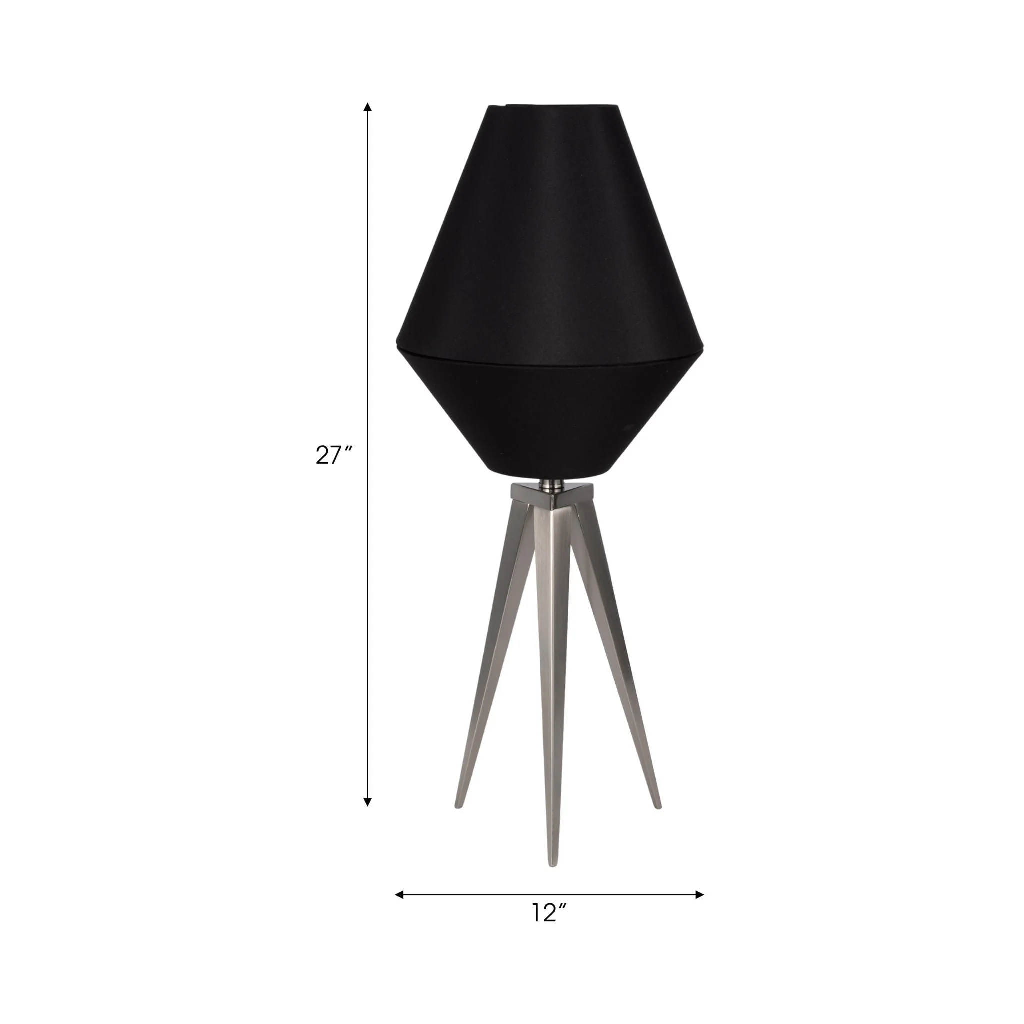 Metal 27" Tripod Table Lamp, Black - Image 6