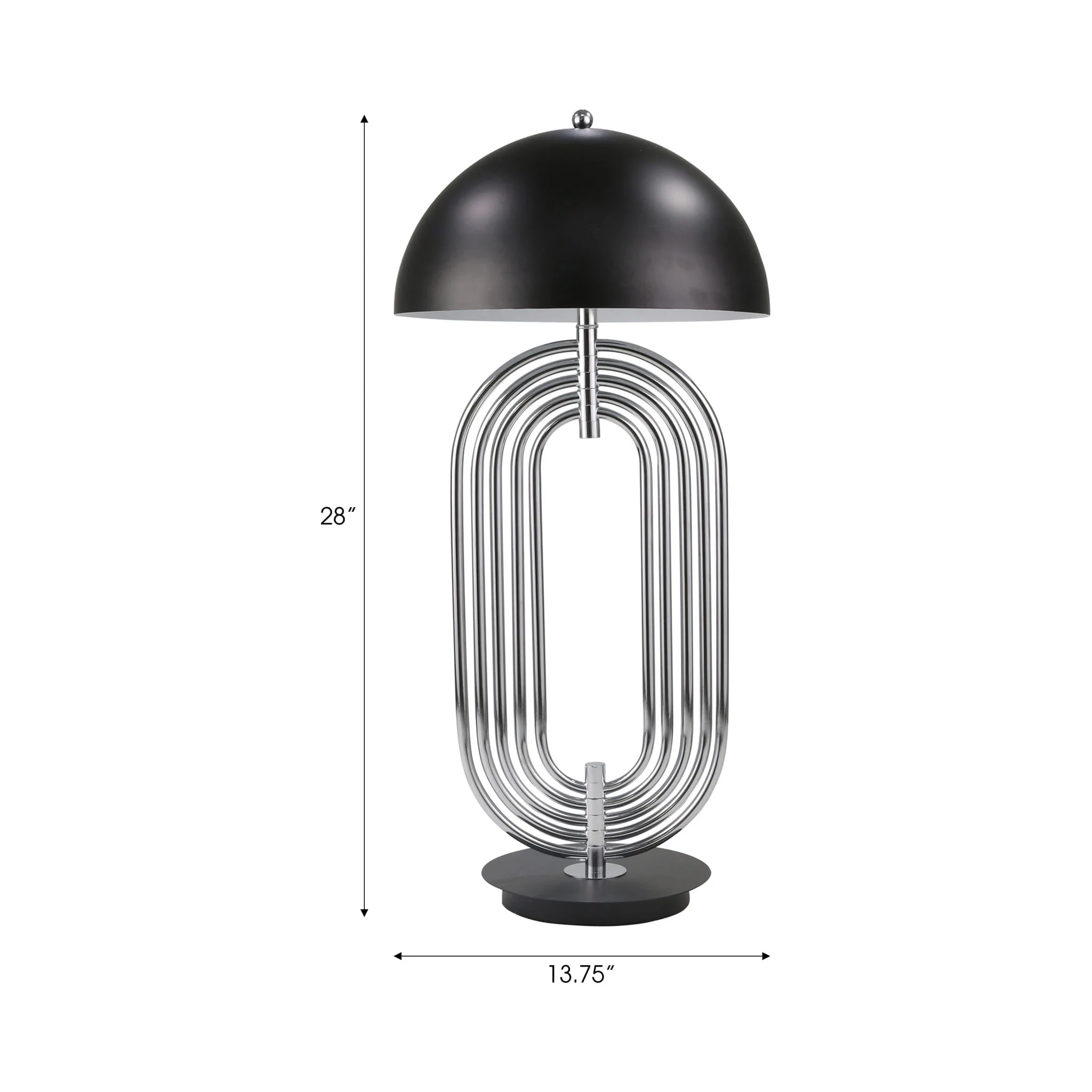 Metal 28" Art Deco Table Lamp,silver - Image 2