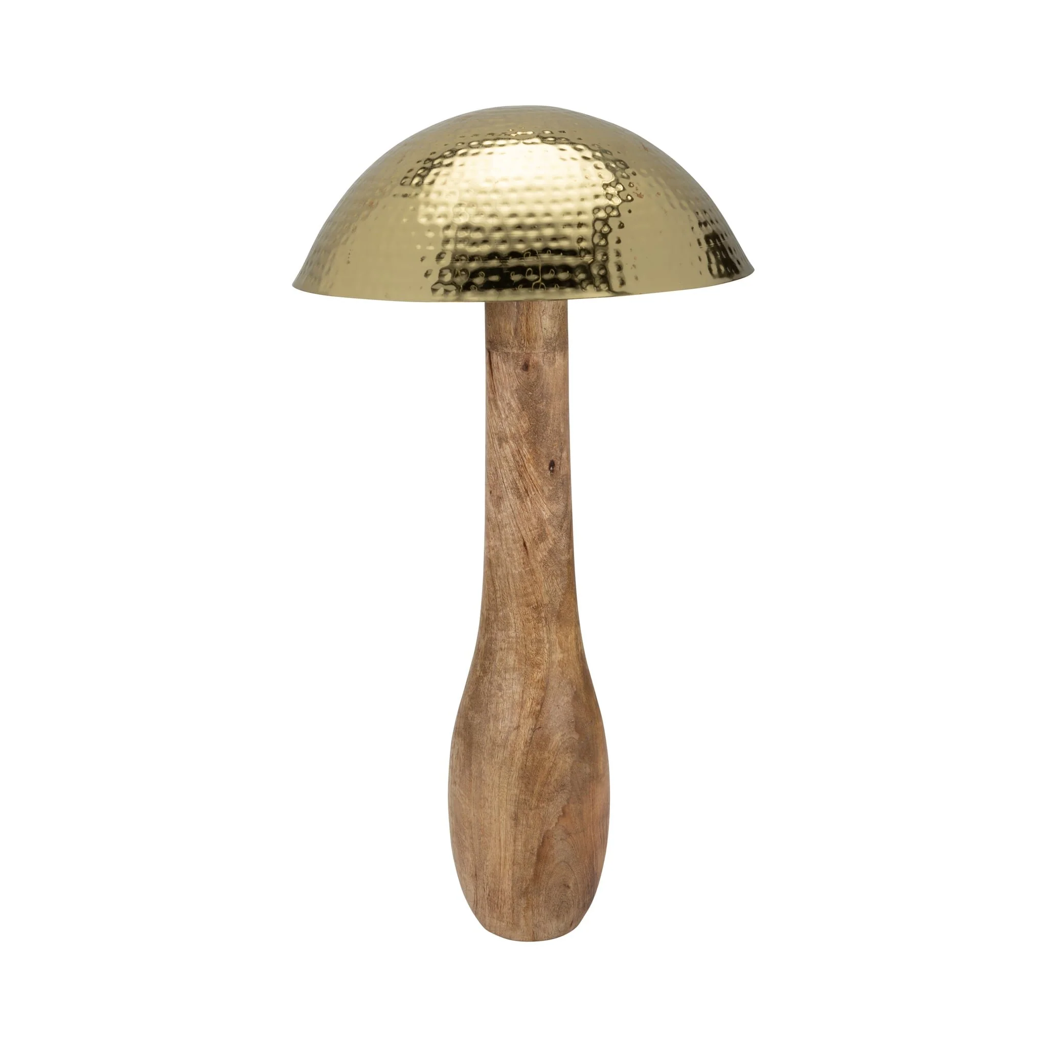 Metal, 28" Mushroom W/ Wood Base, Gold - Image 2