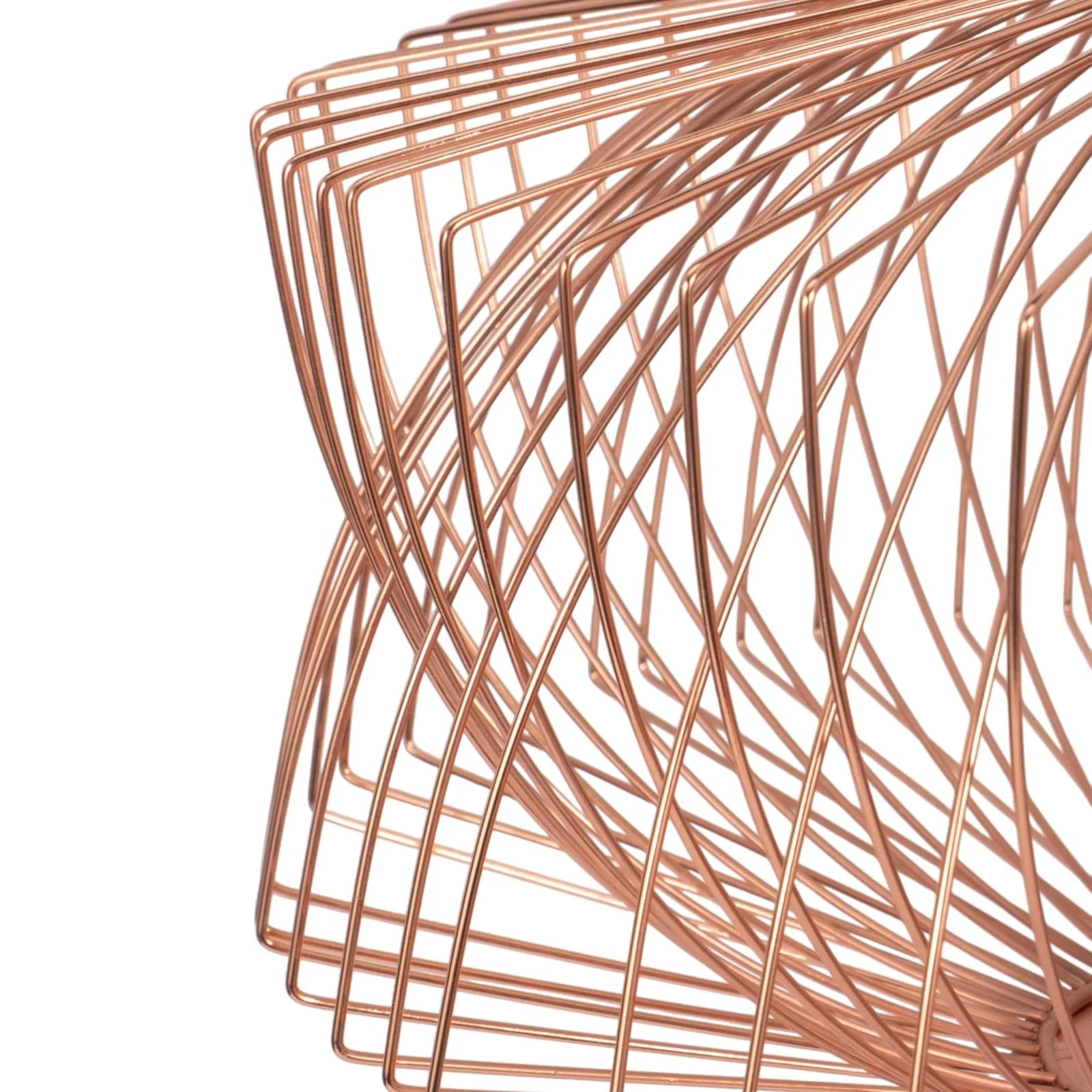 Metal 28" Table Lamp W/cage Shade, Rose Gold - Image 4