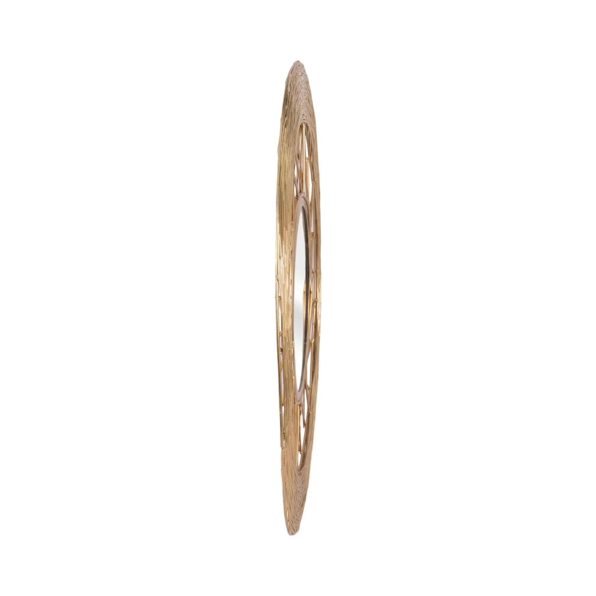 Metal 28" Weave-like Mirror, Gold Wb - Image 3