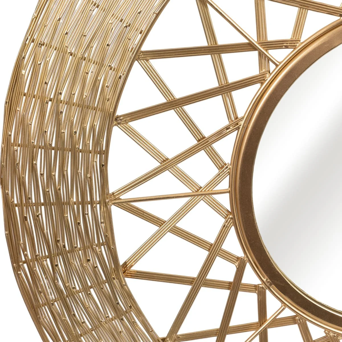 Metal 28" Weave-like Mirror, Gold Wb - Image 5