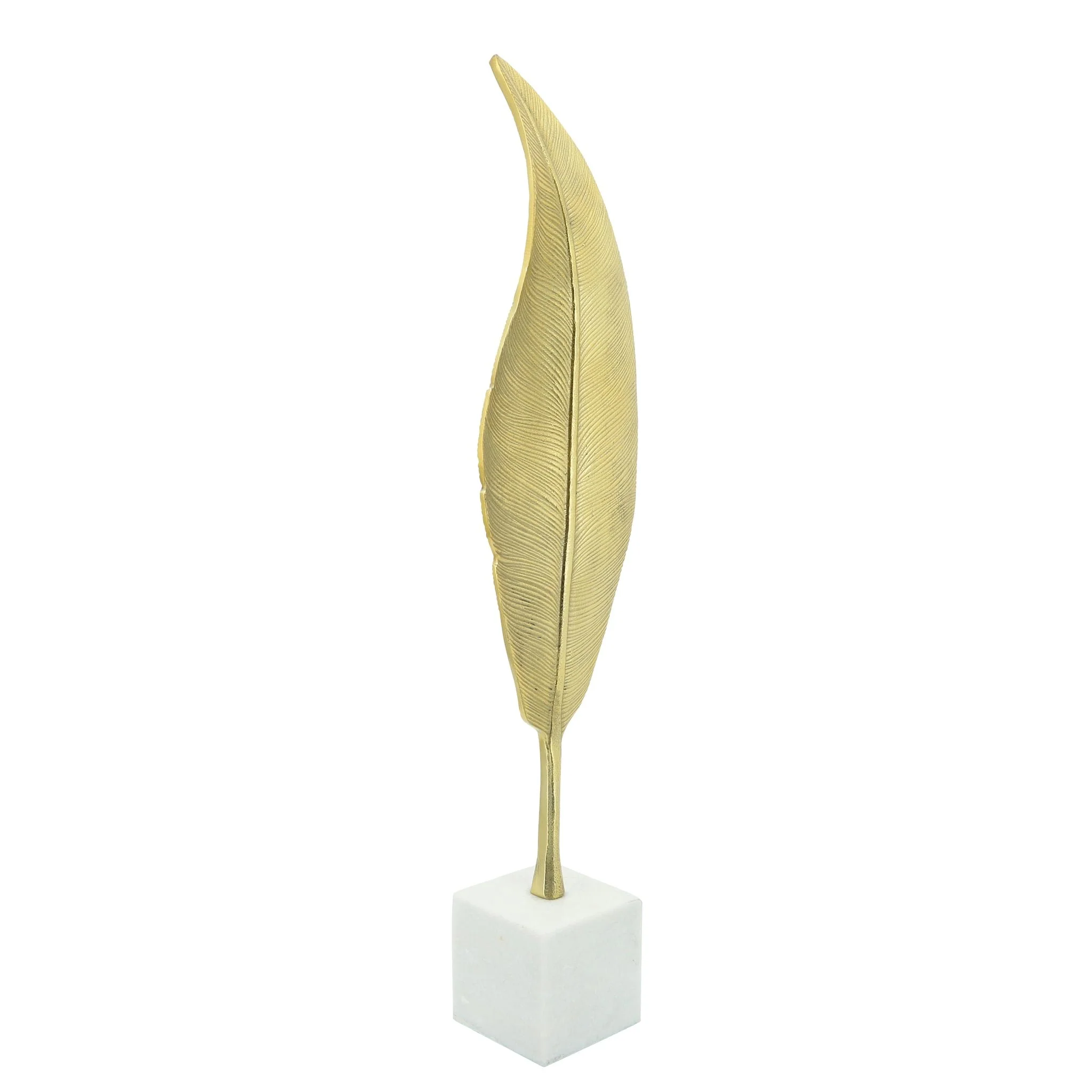 Metal, 28"h Leaf On Stand, Gold - Image 2