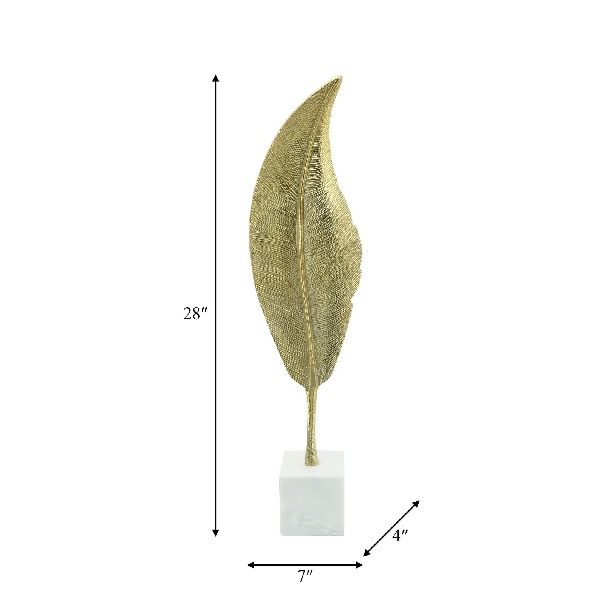 Metal, 28"h Leaf On Stand, Gold - Image 4