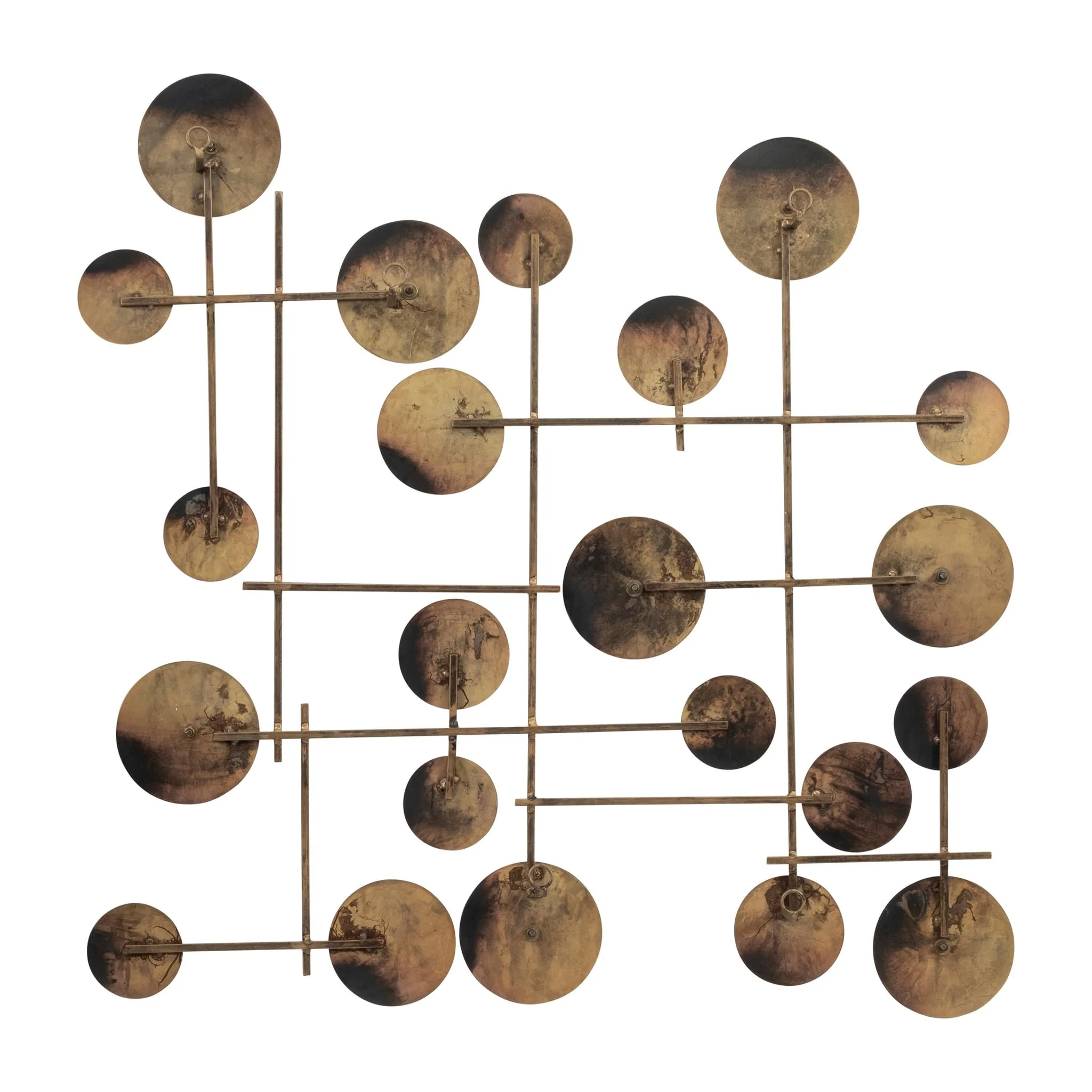 Metal, 29" Circles Metal Wall Deco, Gold - Image 5