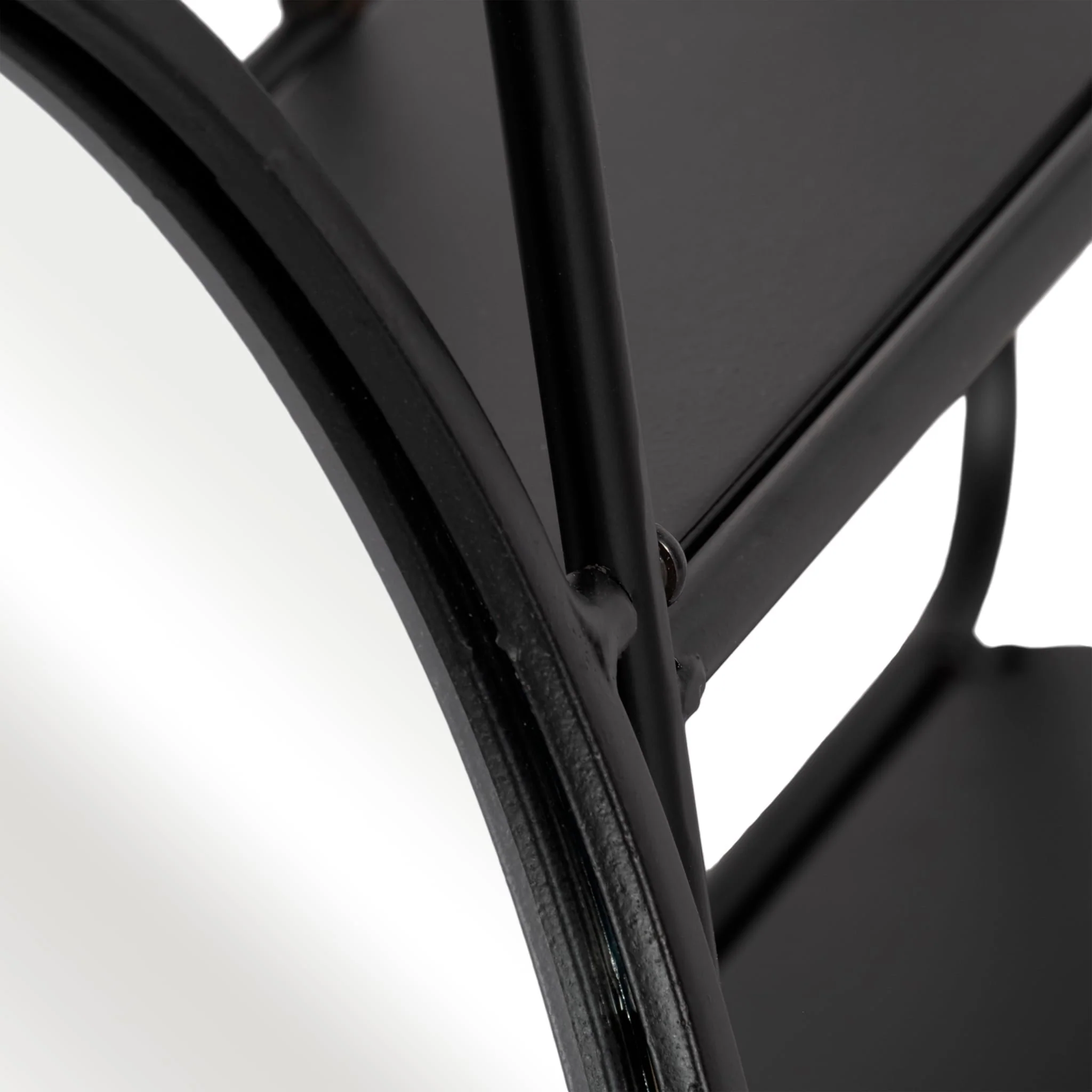 Metal. 29"l Wall Shelf W/ Mirror, Black - Image 5
