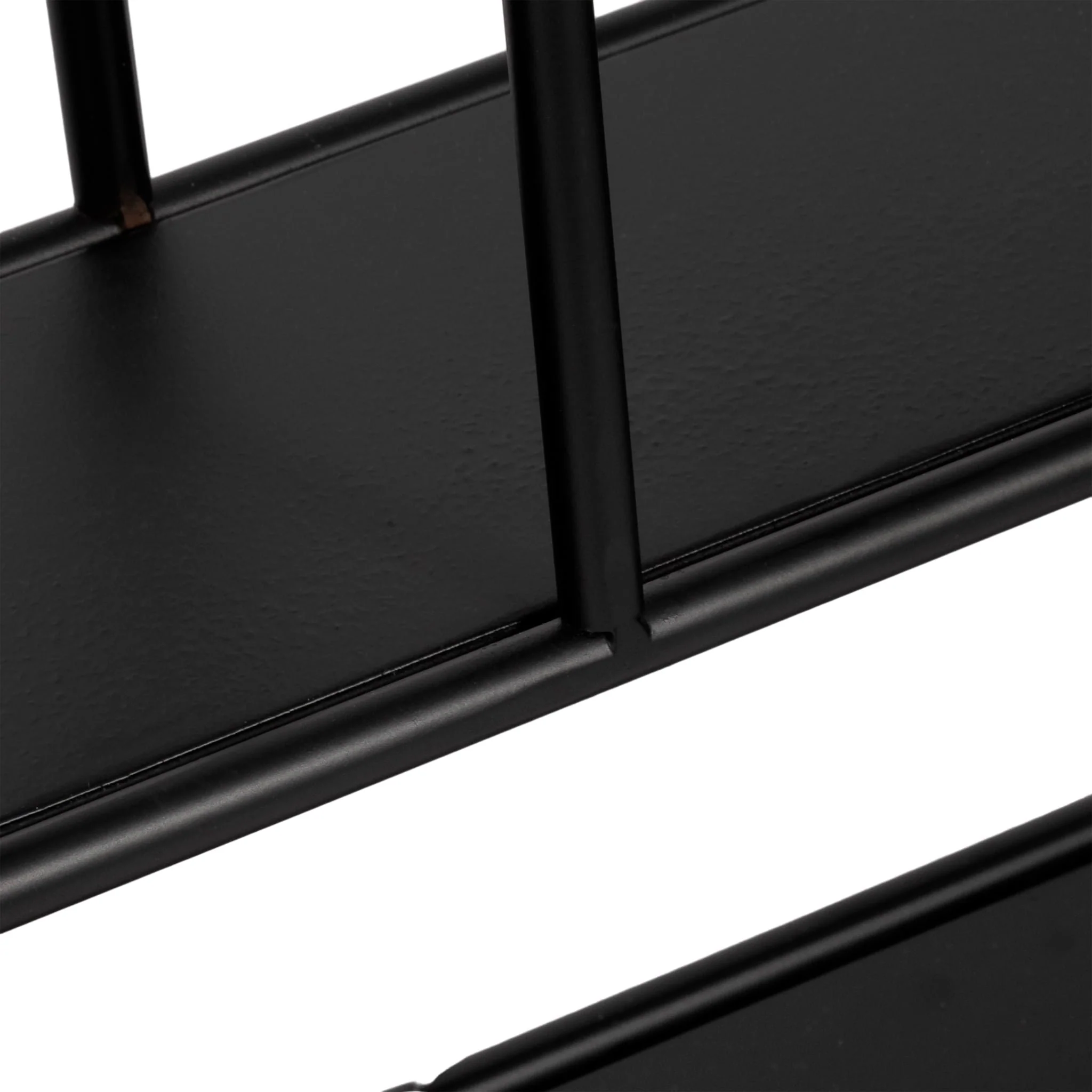 Metal. 29"l Wall Shelf W/ Mirror, Black - Image 6