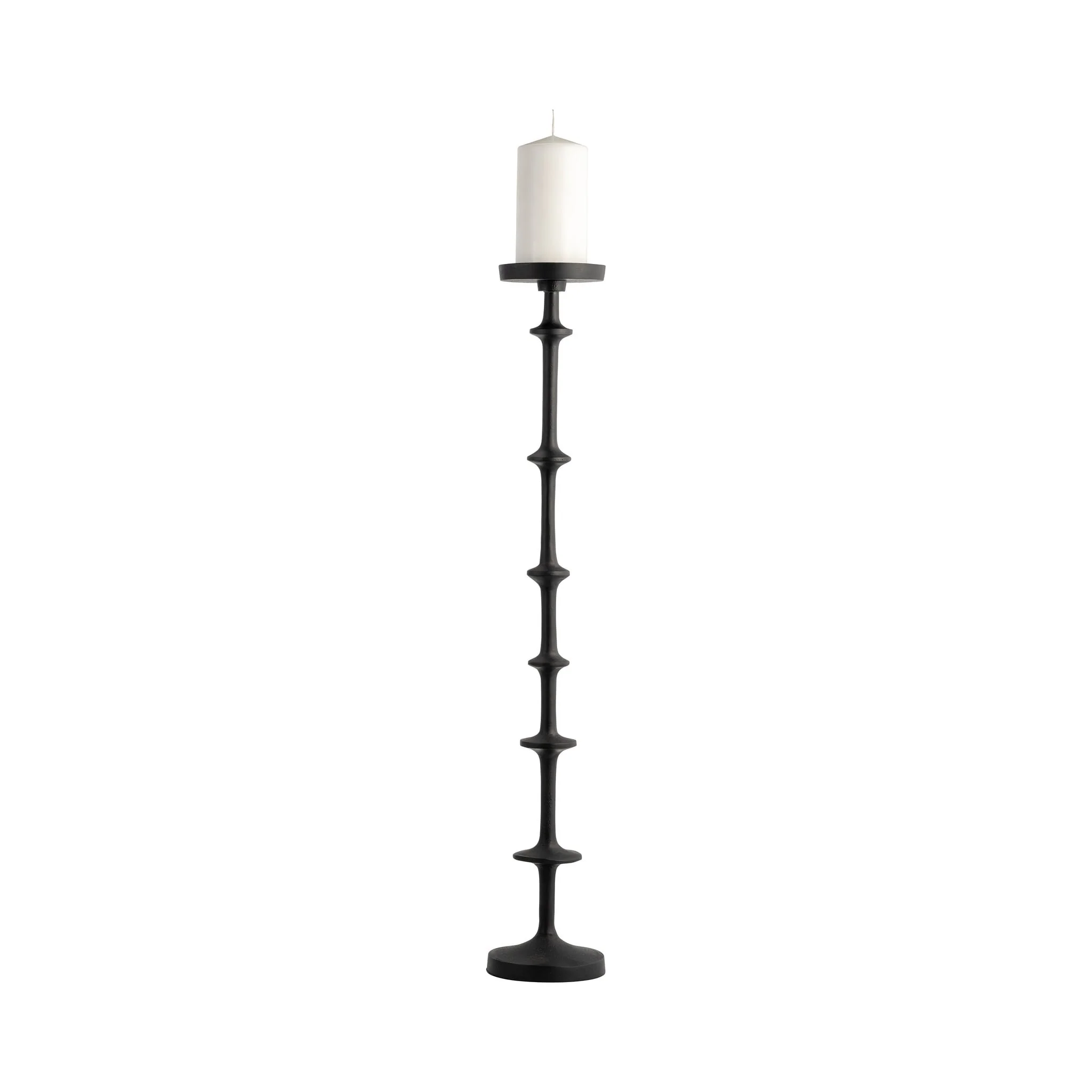 Metal, 30" Abacus Floor Pillar Candleholder, Black - Image 2