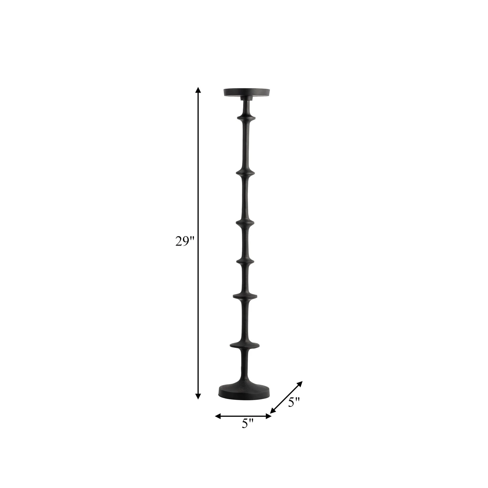 Metal, 30" Abacus Floor Pillar Candleholder, Black - Image 8