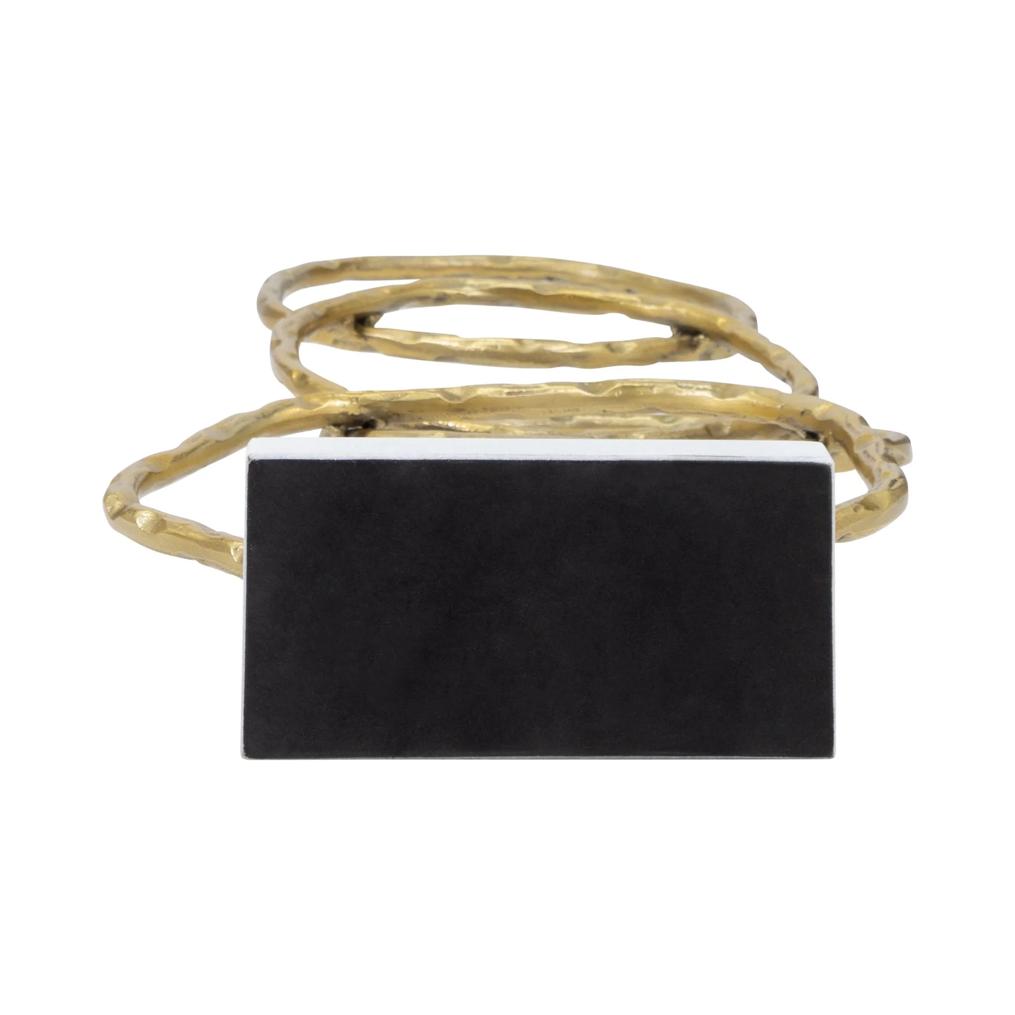 Metal, 31" Multiple Ring With Marble Base, Gold - Image 7