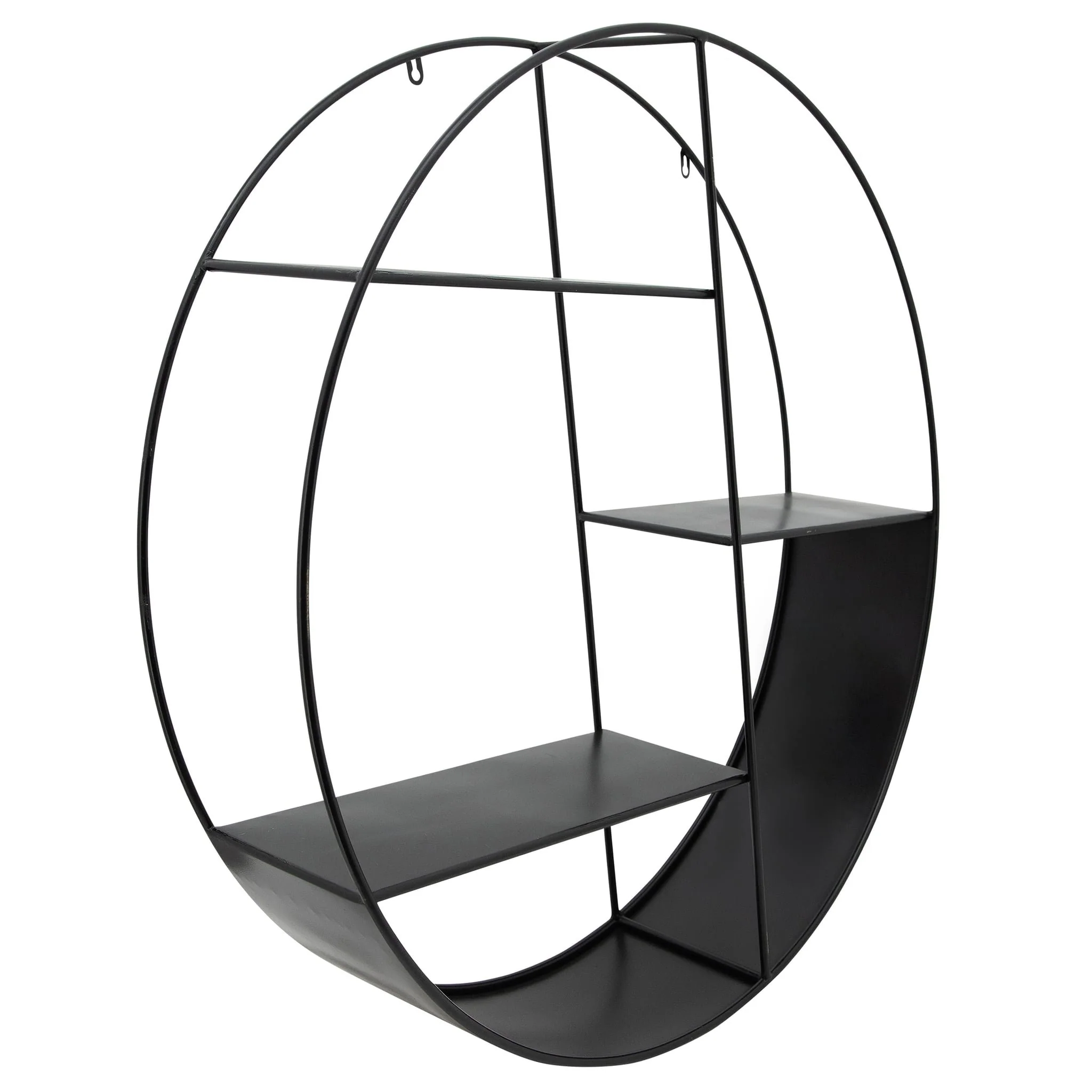 Metal, 32" 4-layered Round Shelf, Black - Image 2