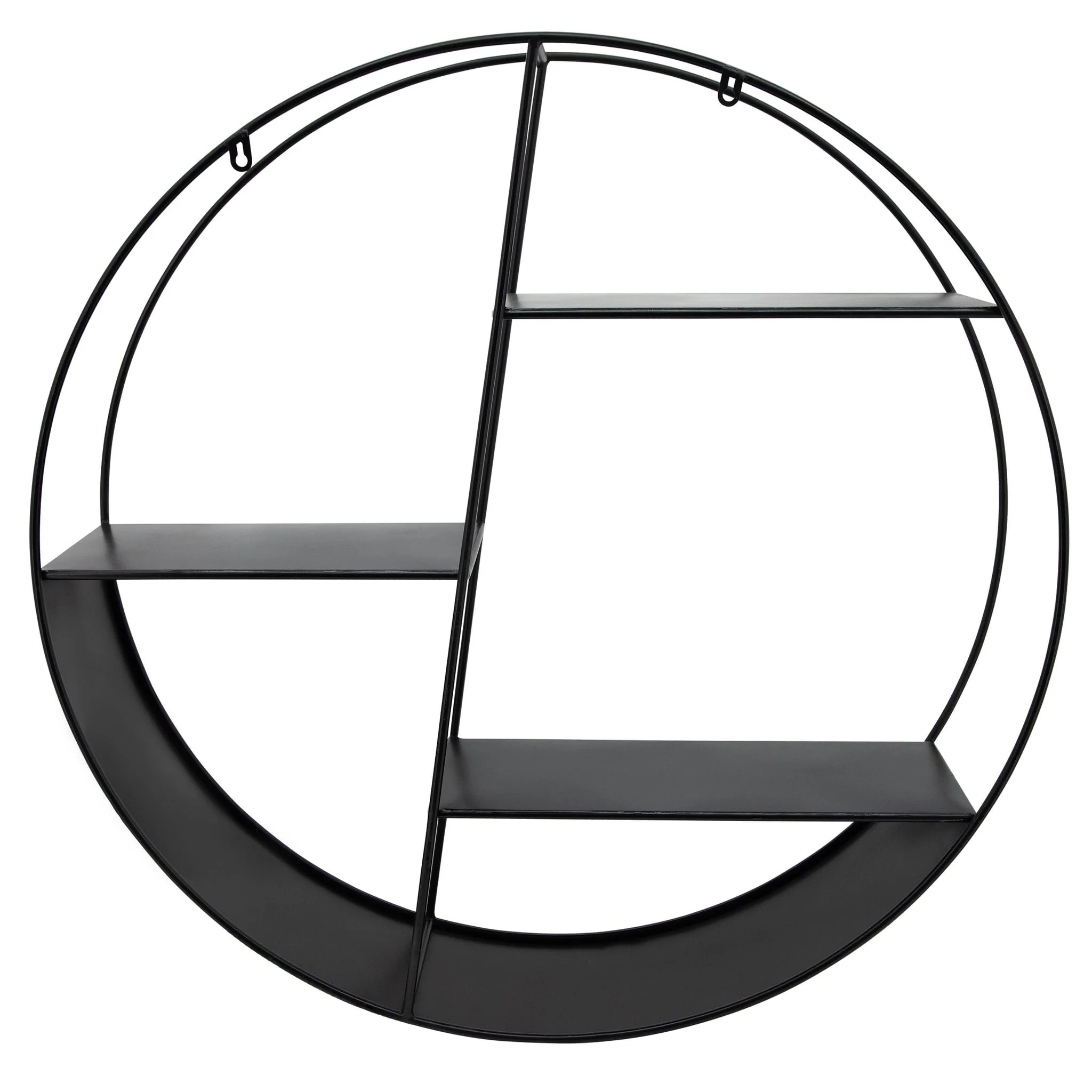 Metal, 32" 4-layered Round Shelf, Black - Image 3