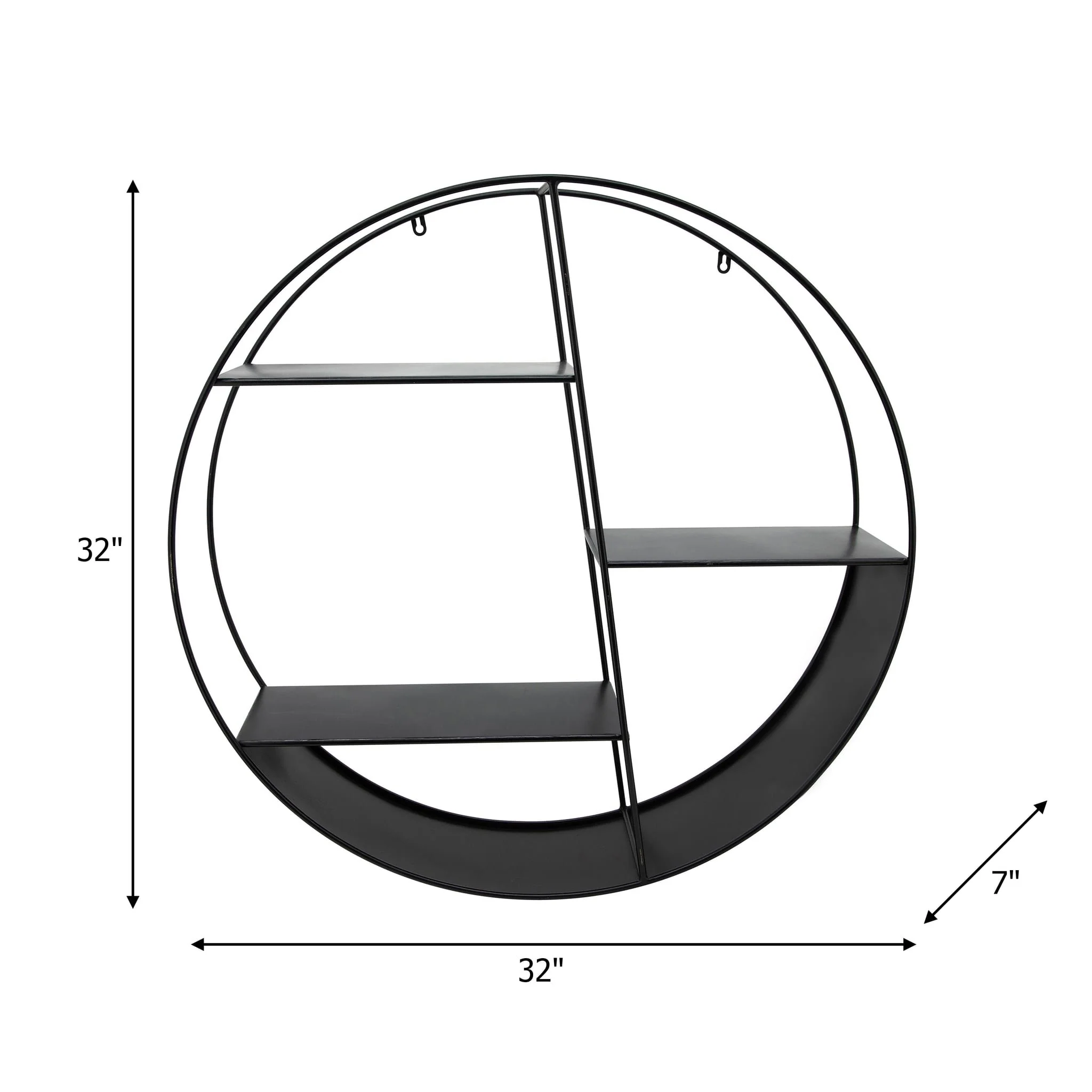 Metal, 32" 4-layered Round Shelf, Black - Image 4