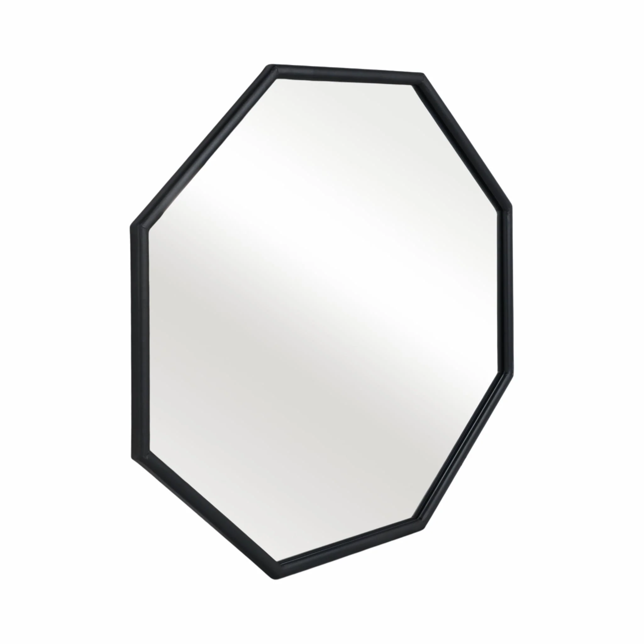 Metal, 32x28 Octagonal Mirror, Black/gld Wb - Image 2