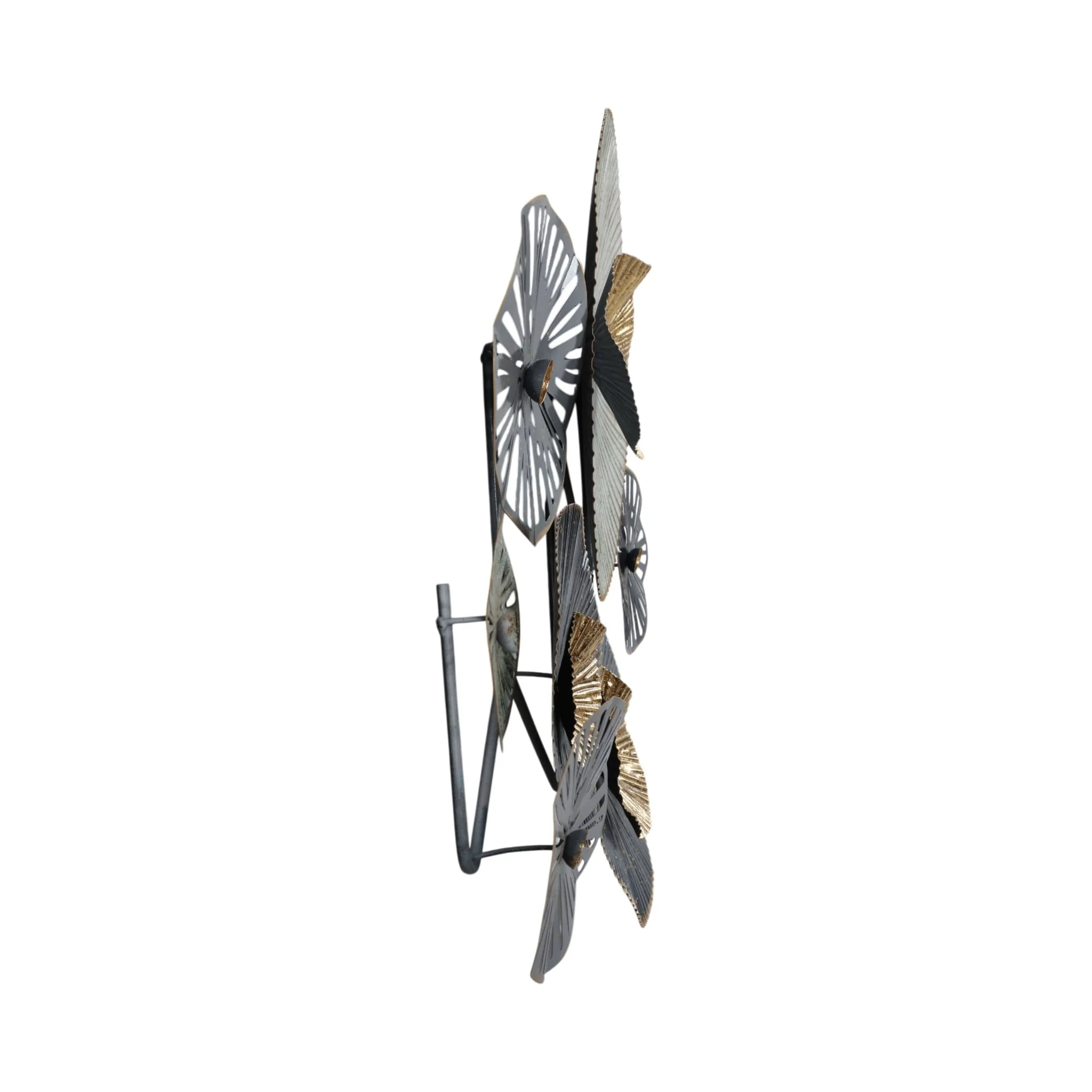Metal 35" 2-dimensional Lily Pads, Gray Wb - Image 3