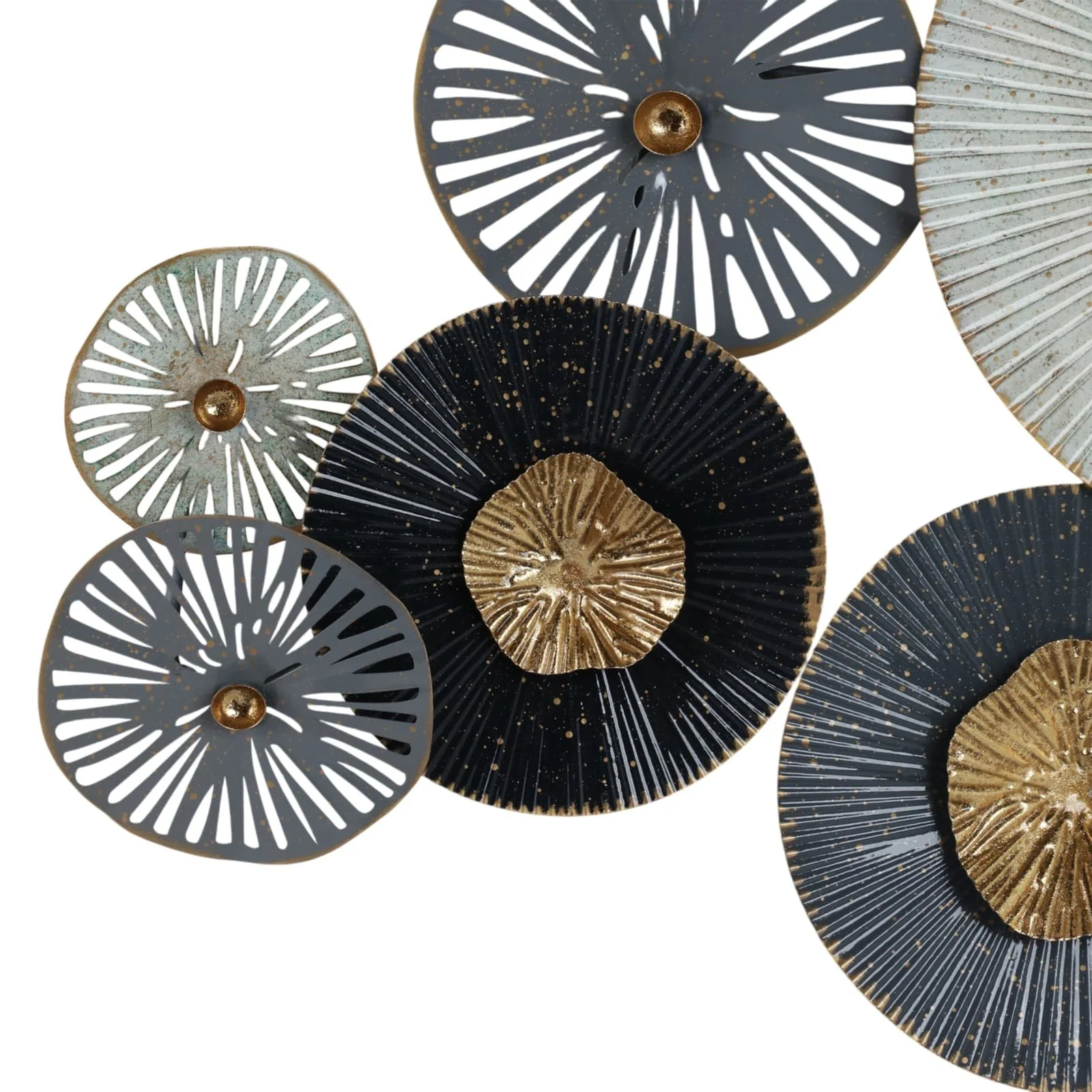 Metal 35" 2-dimensional Lily Pads, Gray Wb - Image 4