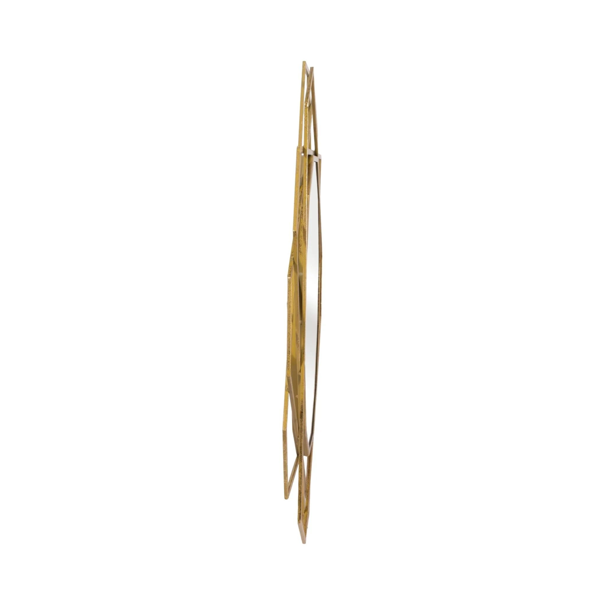 Metal 35" Geometric Mirror, Gold Wb - Image 3