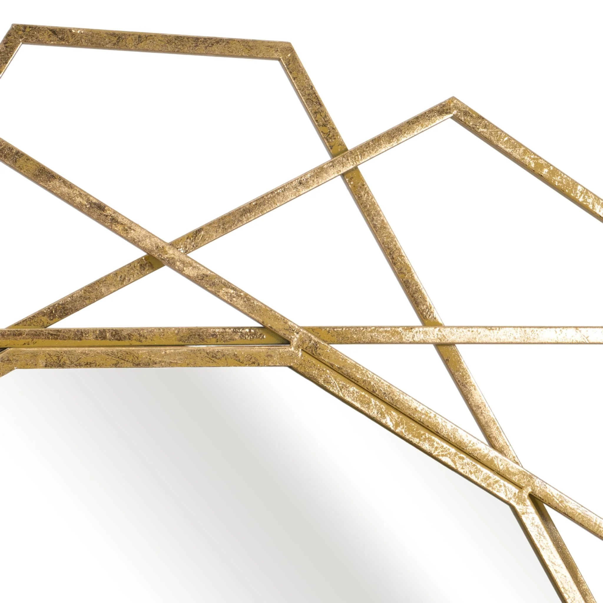 Metal 35" Geometric Mirror, Gold Wb - Image 4