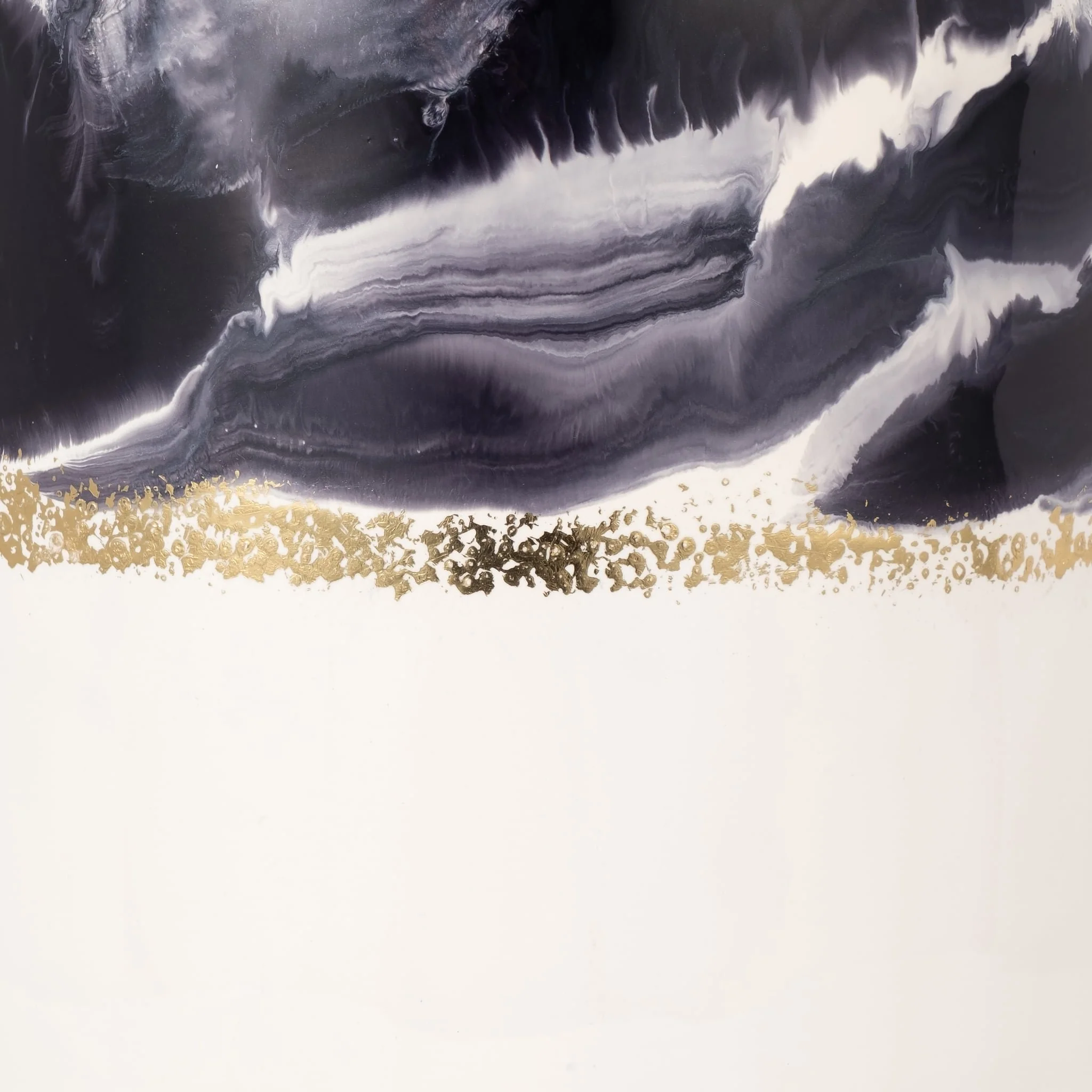Metal, 35" Neptune Floor Vase, Ivory/navy - Image 4