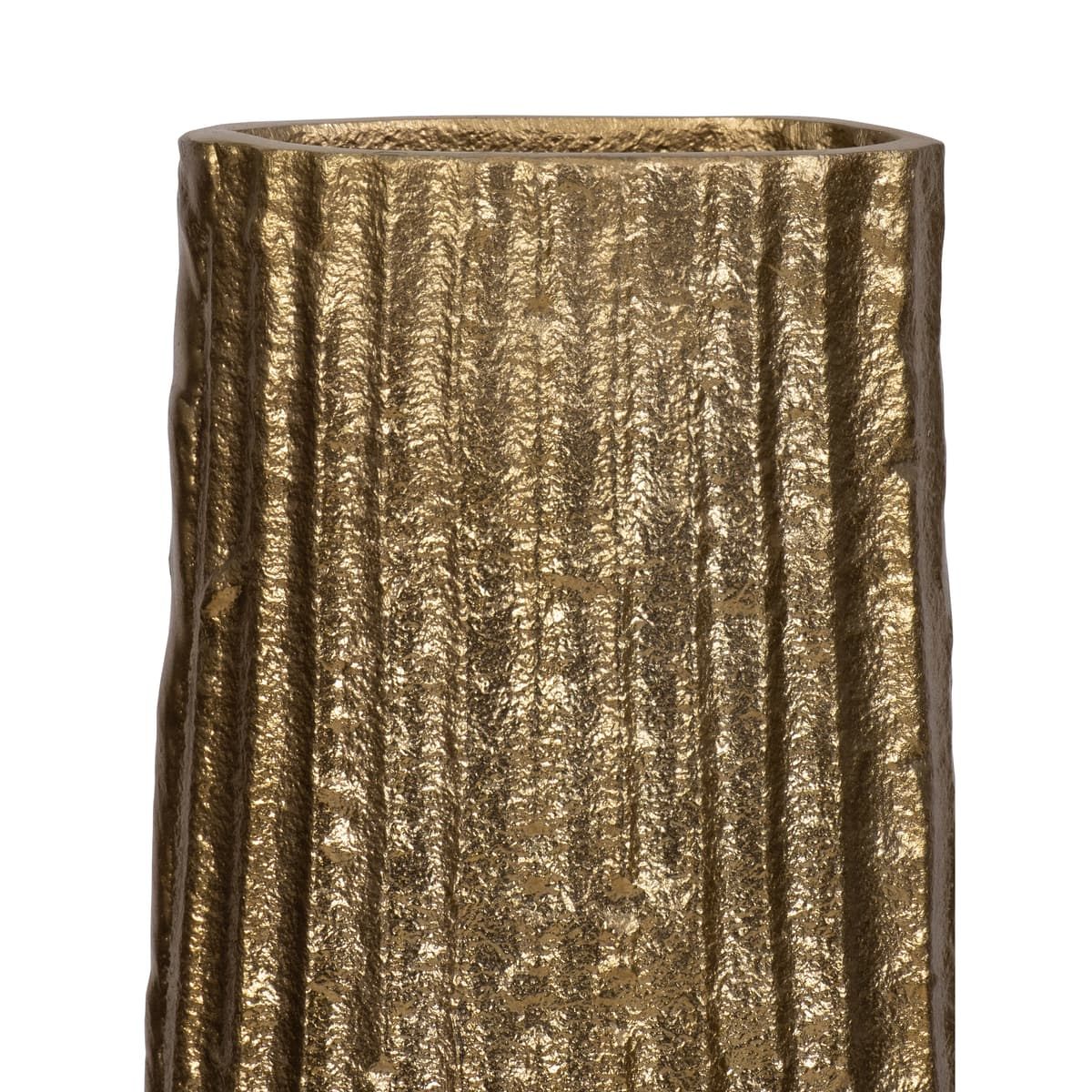 Metal, 35" Ribbed Floor Vase, Gold - Image 5