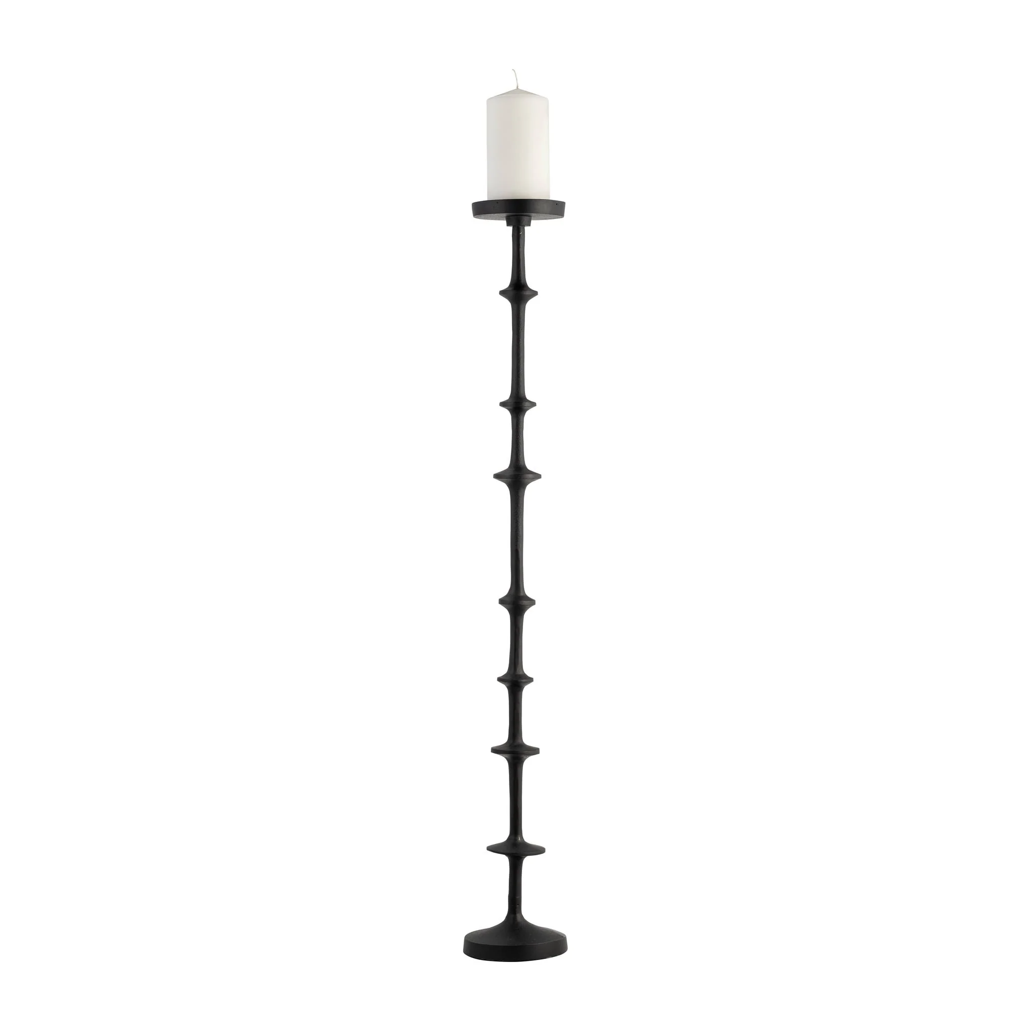 Metal, 36" Abacus Floor Pillar Candleholder, Black - Image 2