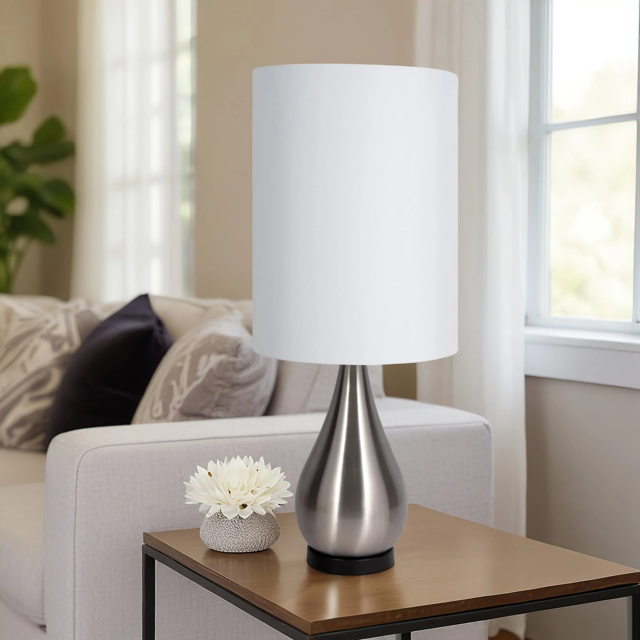 Metal 40" Teardrop Table Lamp, Silver - Image 8