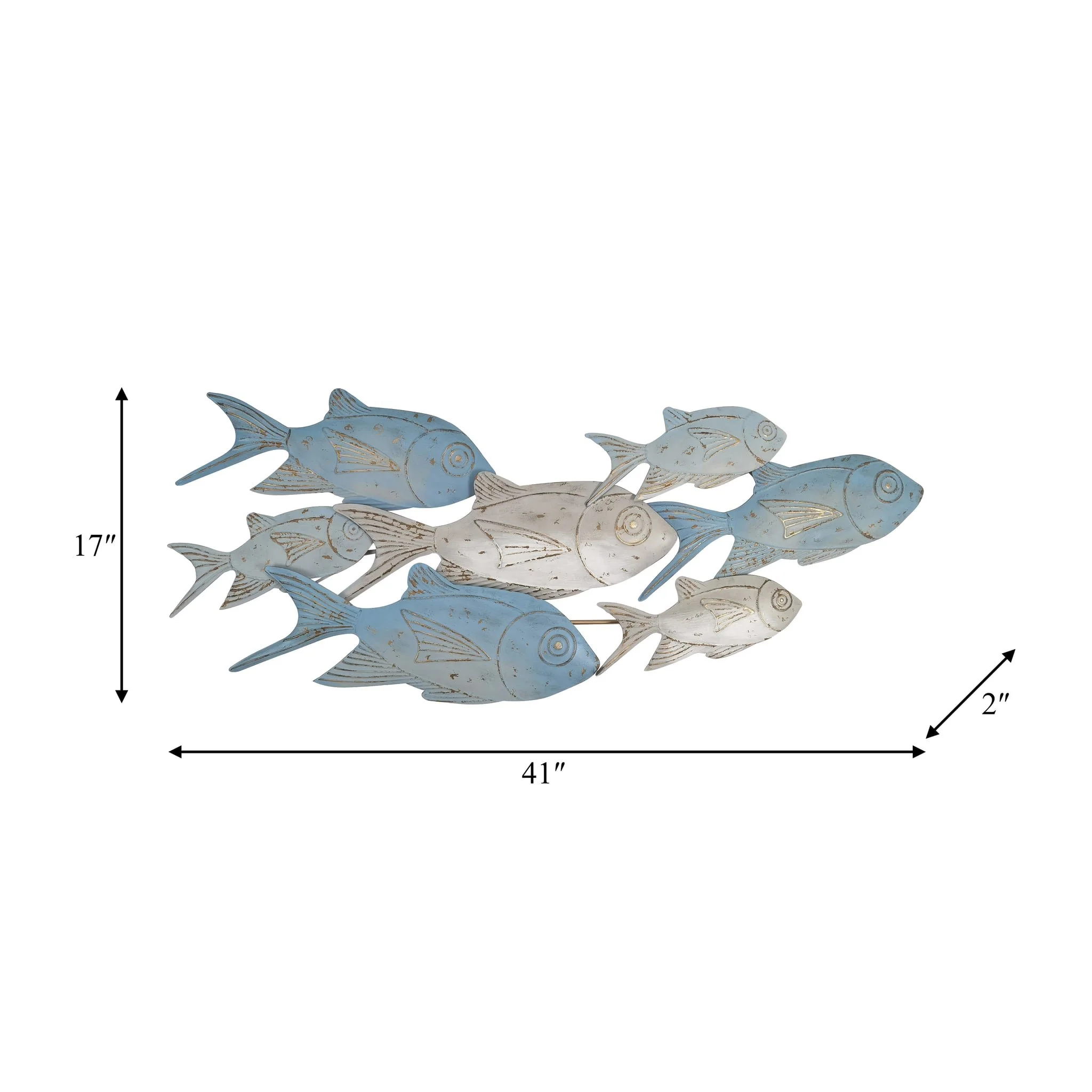 Metal 42" School Of Fish Wall Decor Wb - Image 5